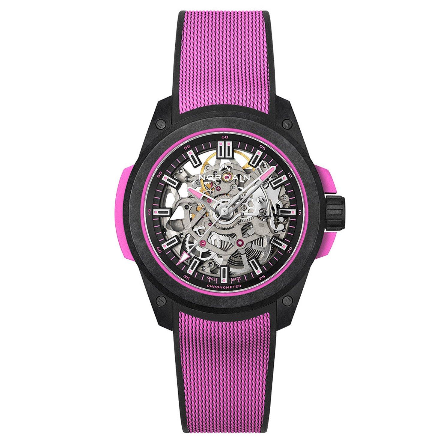 N2OR1　N2BK1 NORQAIN Wild ONE Skeleton 39mm Purple Ice Blue Rubber Strap