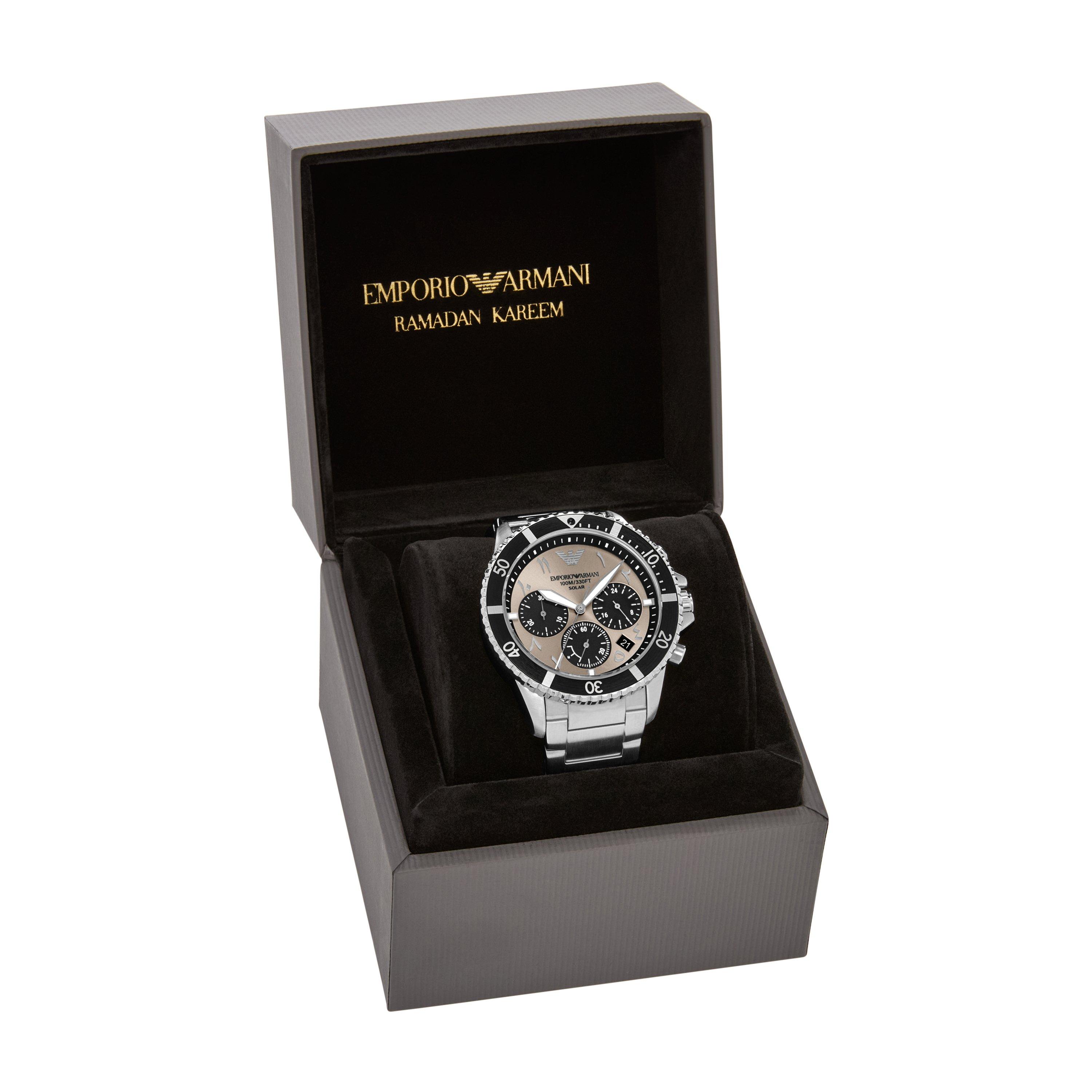 Emporio Armani World Explorer 43.5mm Stainless Steel Chronograph