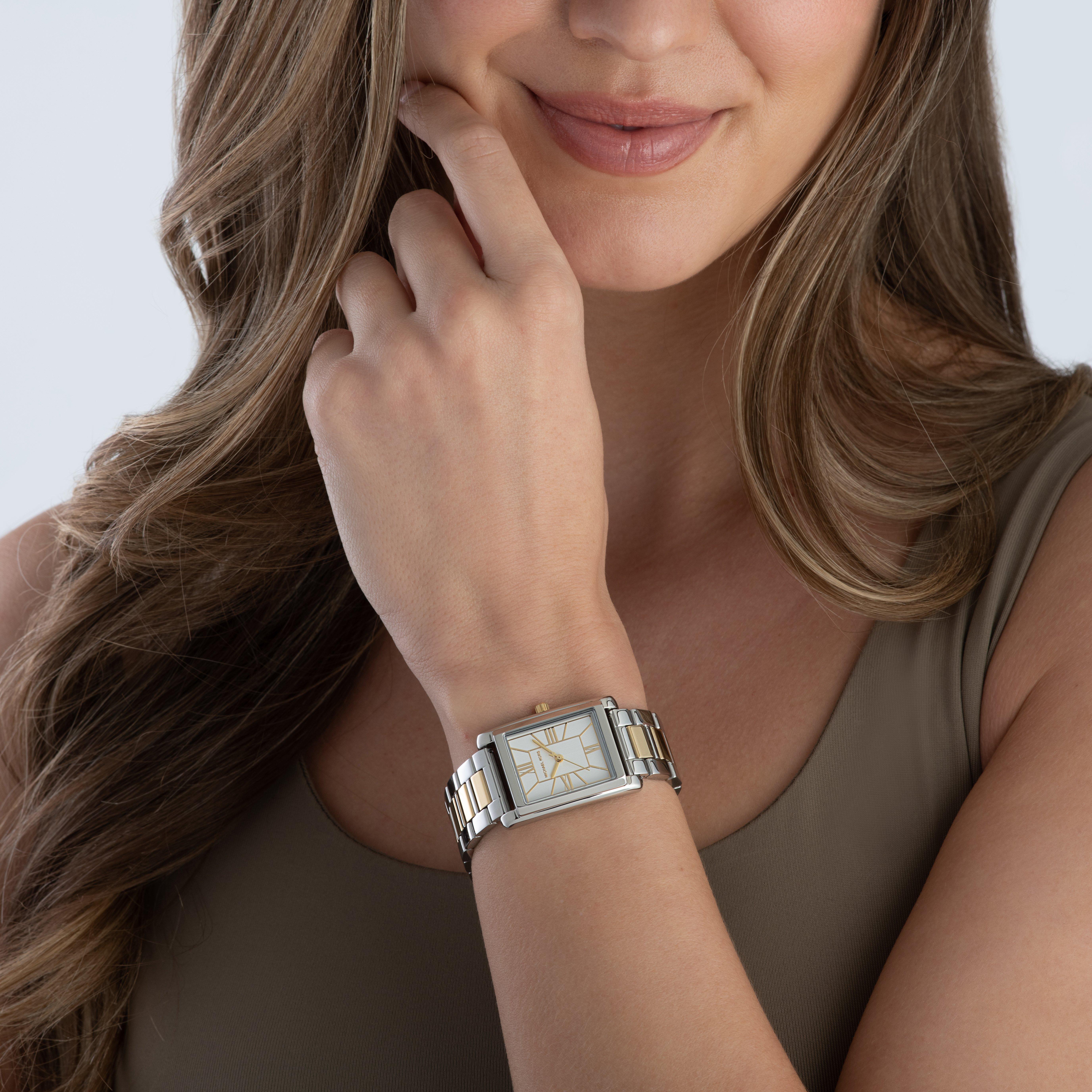 Michael Kors Essex 26mm Stainless Steel and Yellow Gold Tone Ladies Watch