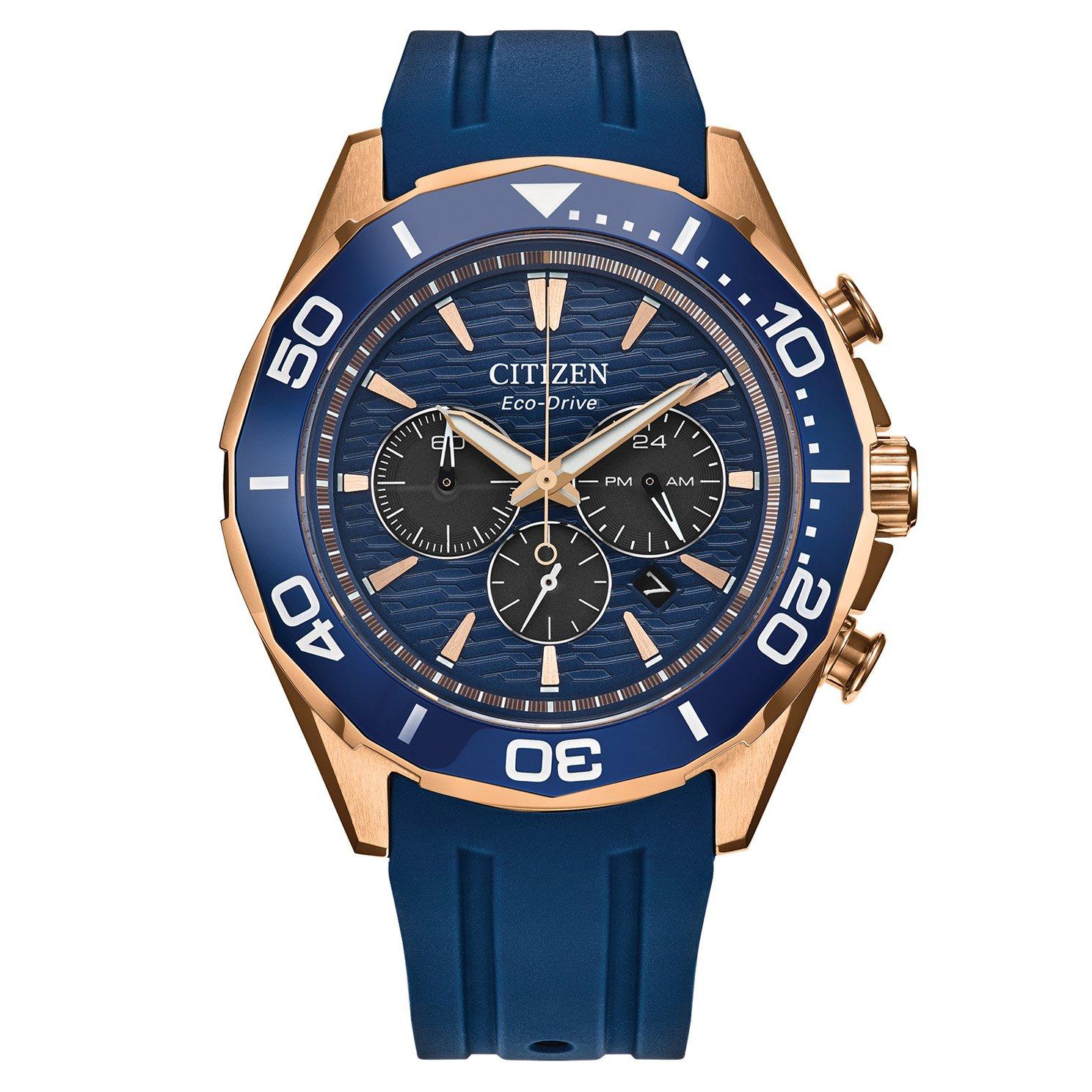 Citizen Sport 43mm Rose Gold Tone Chronograph Eco-Drive Men’s Watch