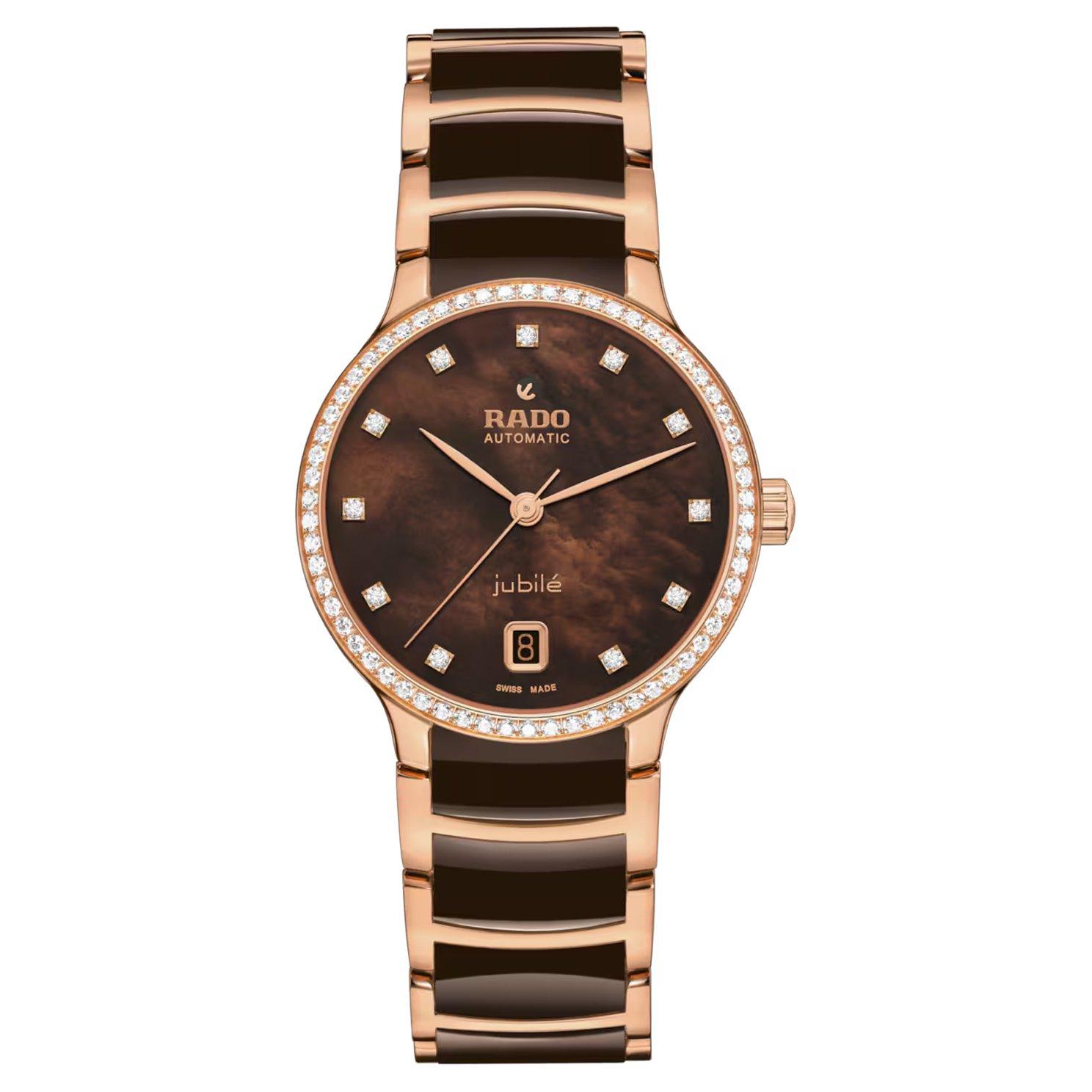 Rado Centrix 35mm Rose Gold Tone Diamond Automatic Ladies Watch
