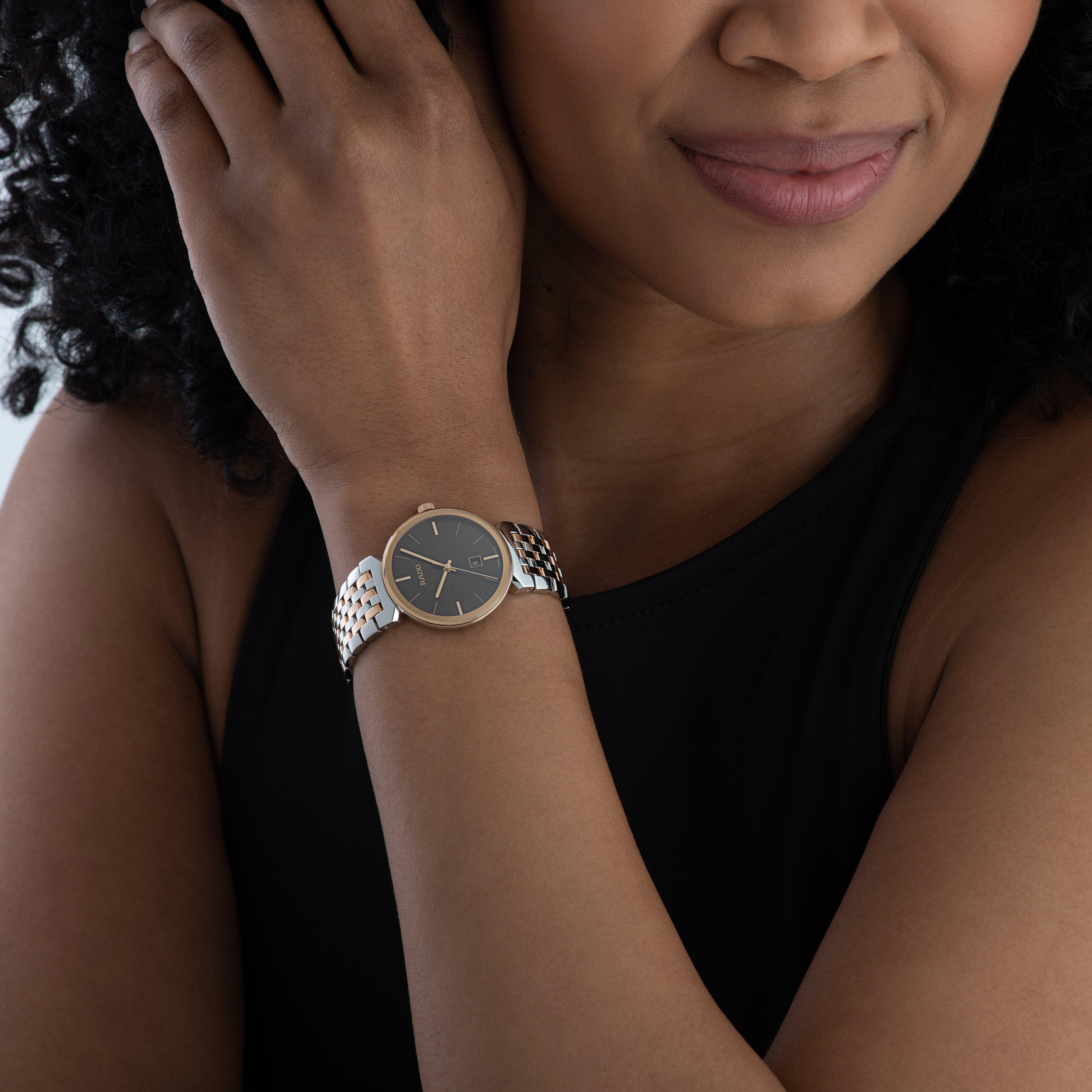 Rado Florence 30mm Stainless Steel and Rose Gold Tone Ladies Watch