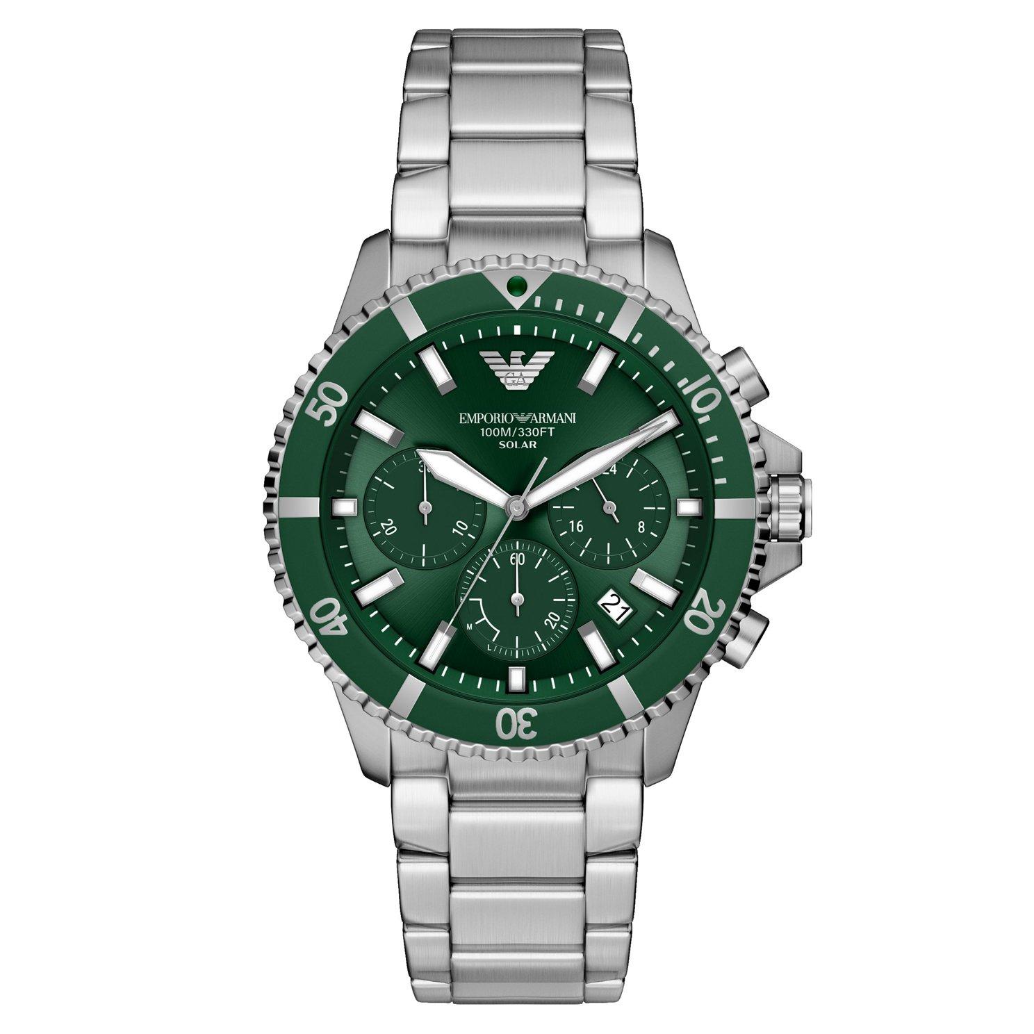 Emporio Armani World Explorer 43.5mm Stainless Steel Chronograph Men’s Watch