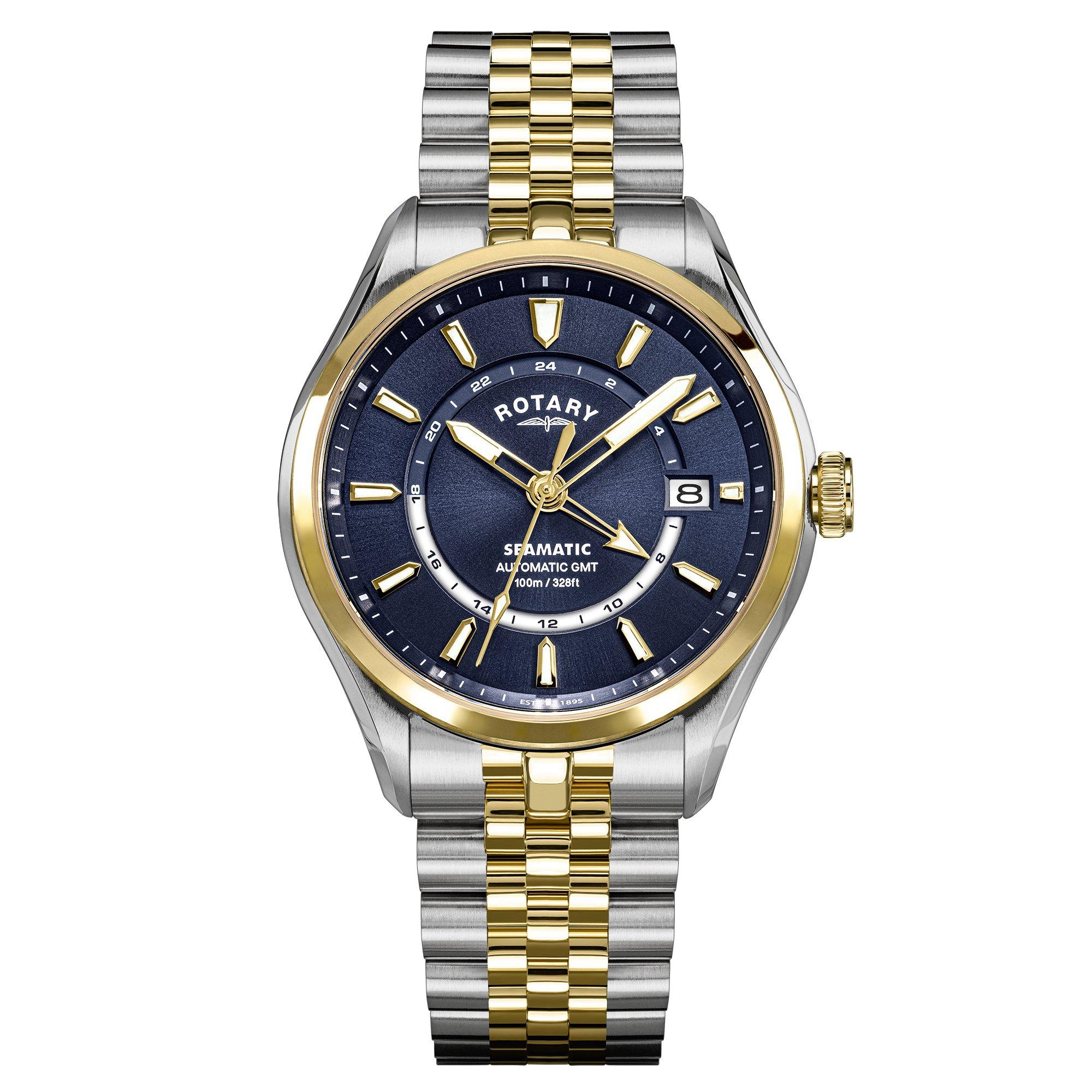 Rotary Seamatic 100 GMT 40mm Stainless Steel and Yellow Gold Tone ...