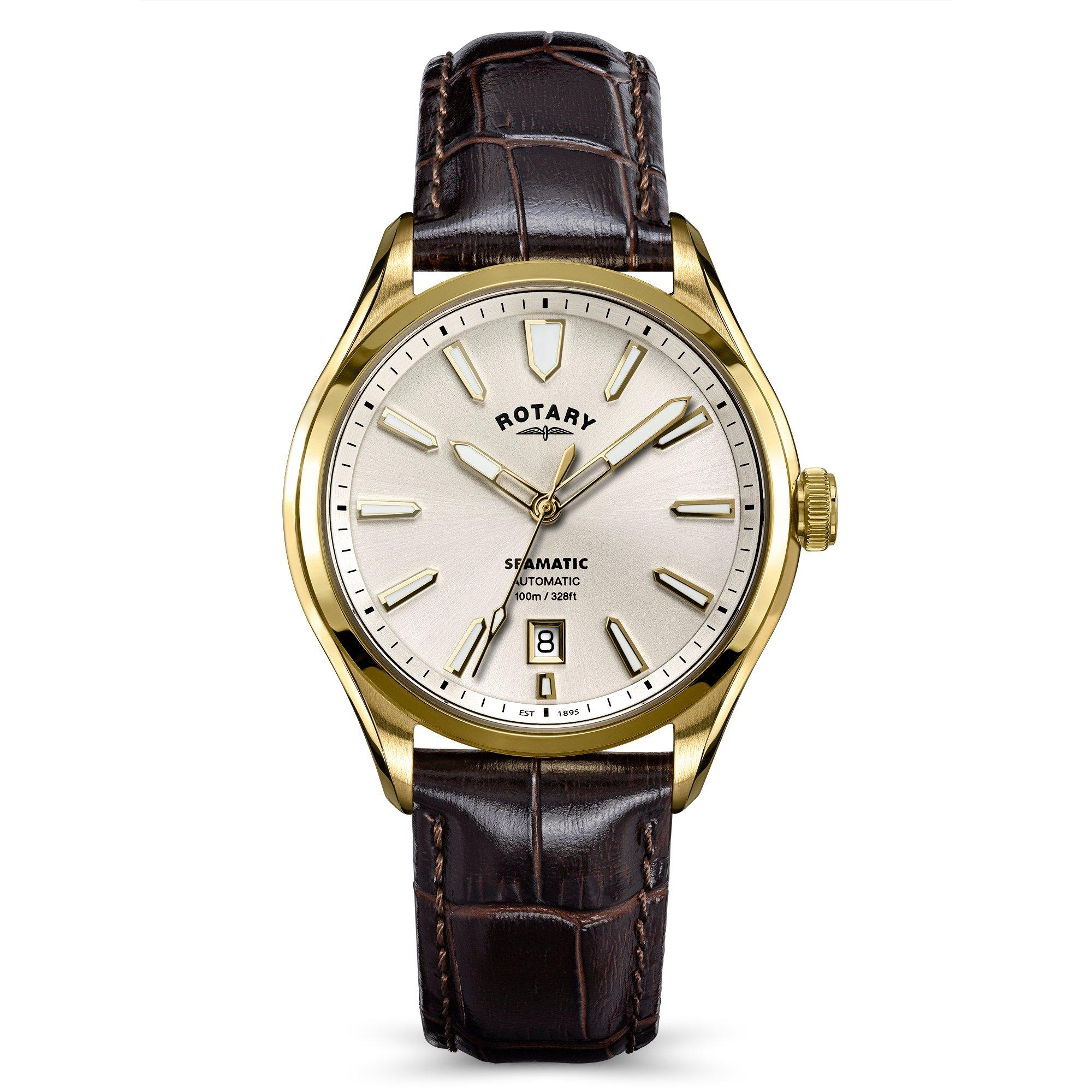 Rotary Seamatic 100 40mm Yellow Gold PVD Automatic Men’s Watch RGS10058 ...