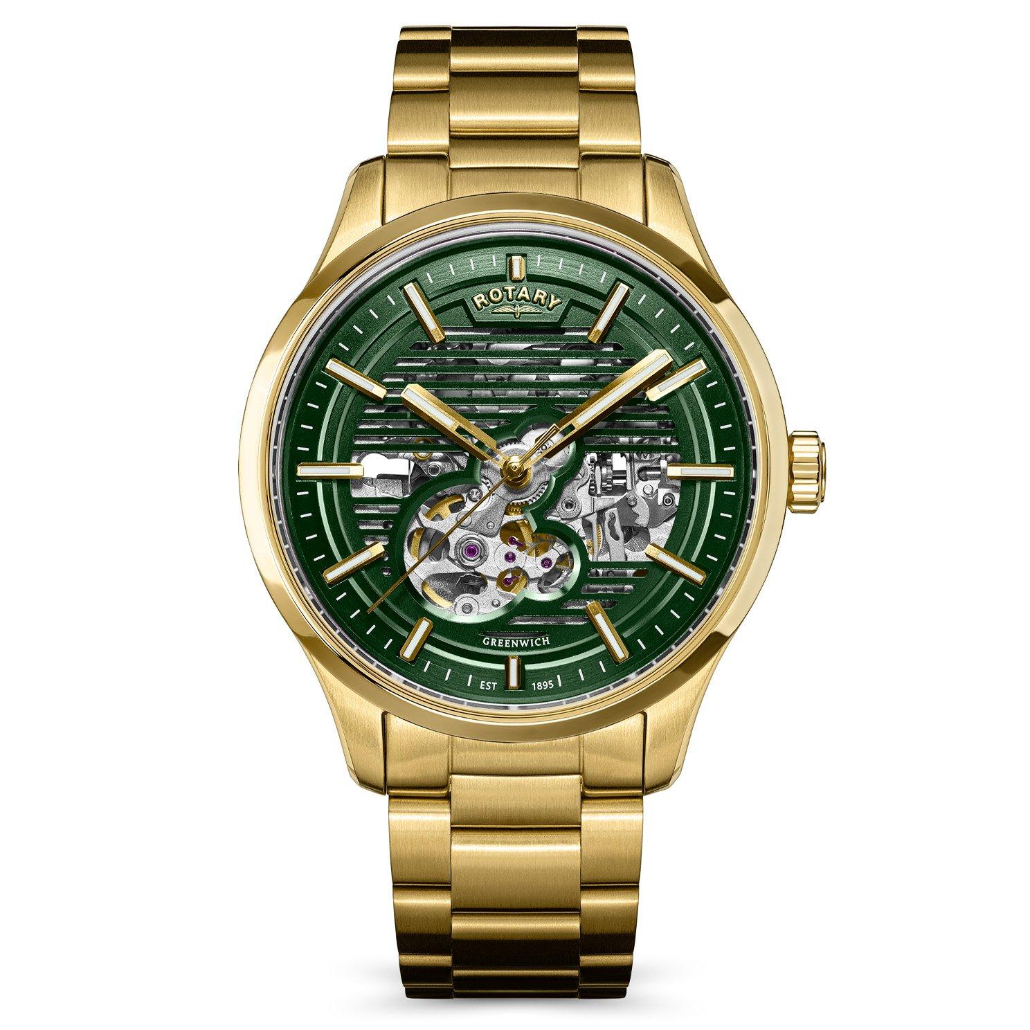 Rotary Greenwich GT1 42mm Yellow Gold PVD Skeleton Automatic Men’s Watch