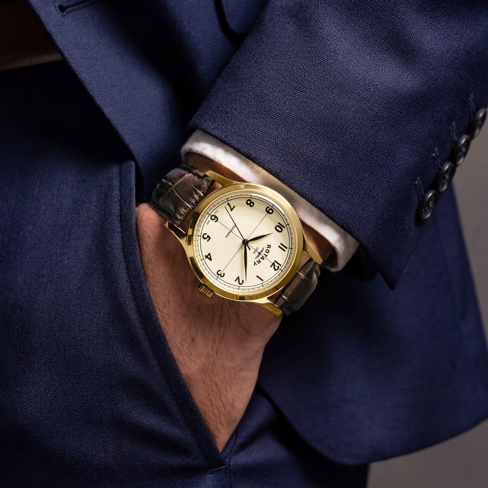 Rotary 1895 40mm Yellow Gold Plated Automatic Men’s Watch
