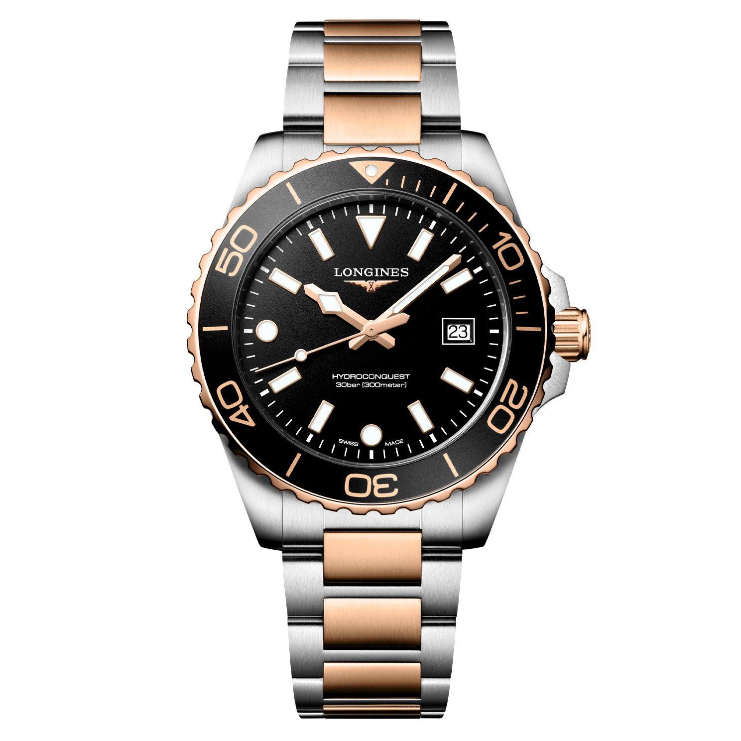 Longines HydroConquest 42mm Stainless Steel and Rose Gold PVD Men’s Watch