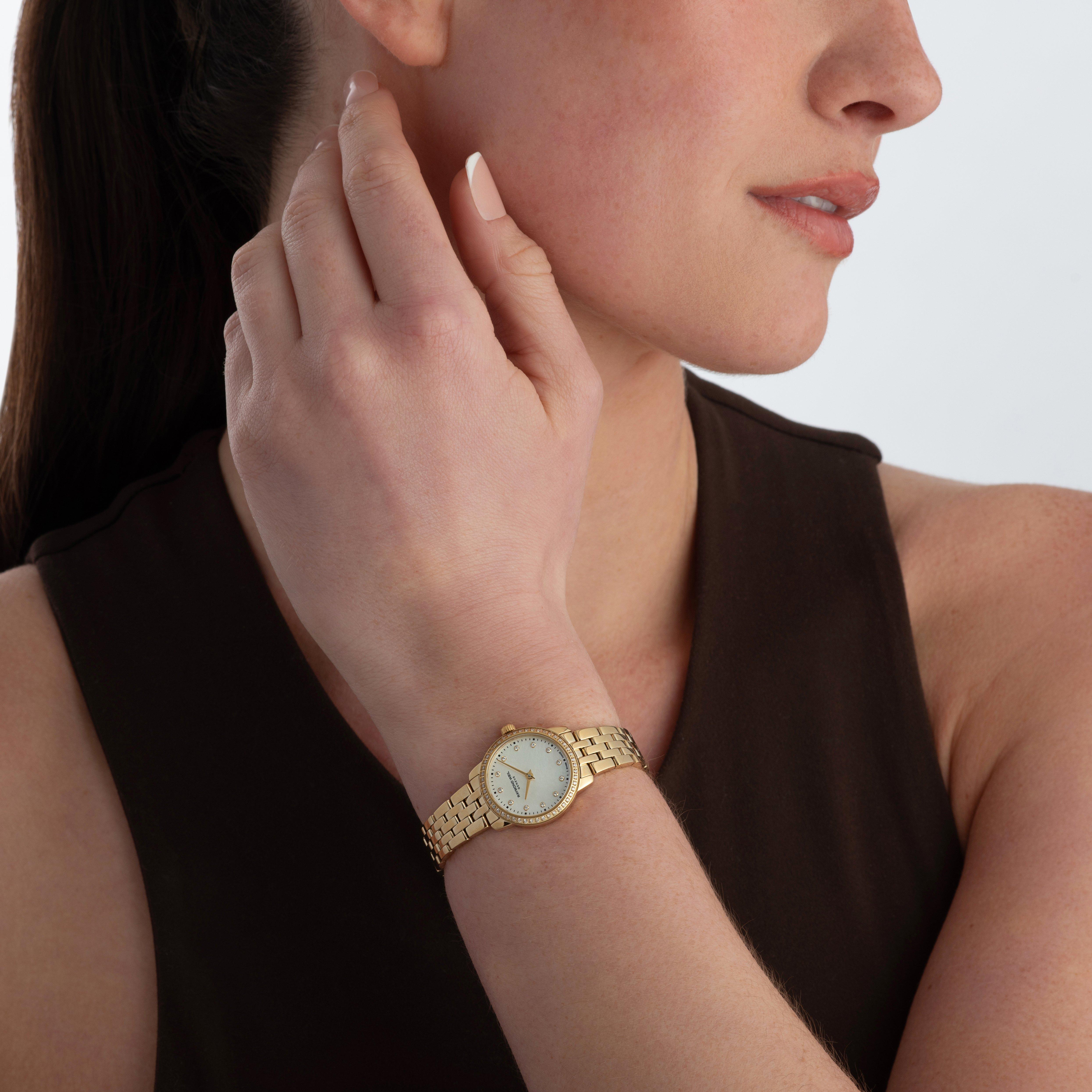 RAYMOND WEIL Toccata Classic 24mm Yellow Gold Tone Mother of Pearl Ladies Watch