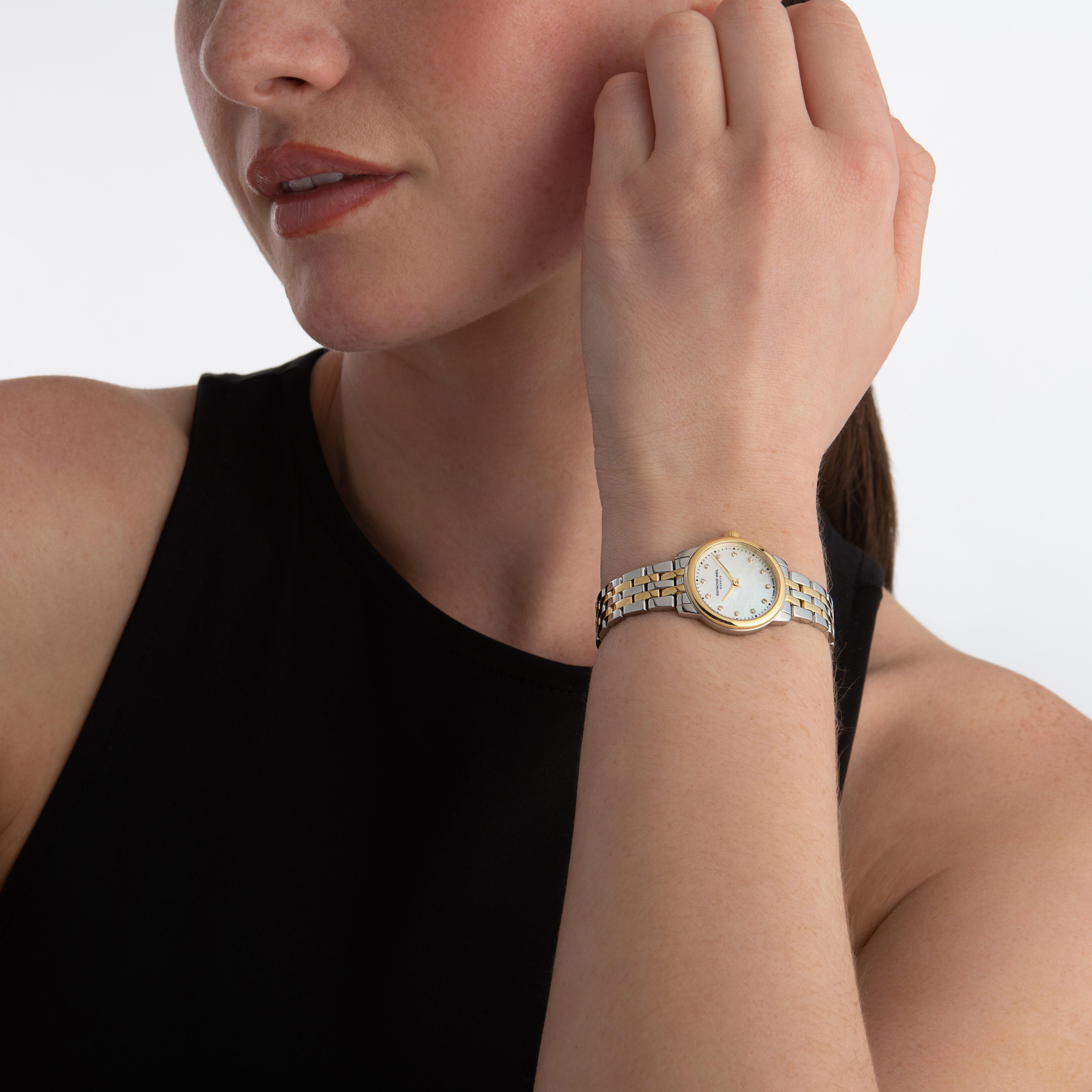 RAYMOND WEIL Toccata Classic 24mm Yellow Gold Tone Mother of Pearl Ladies Watch