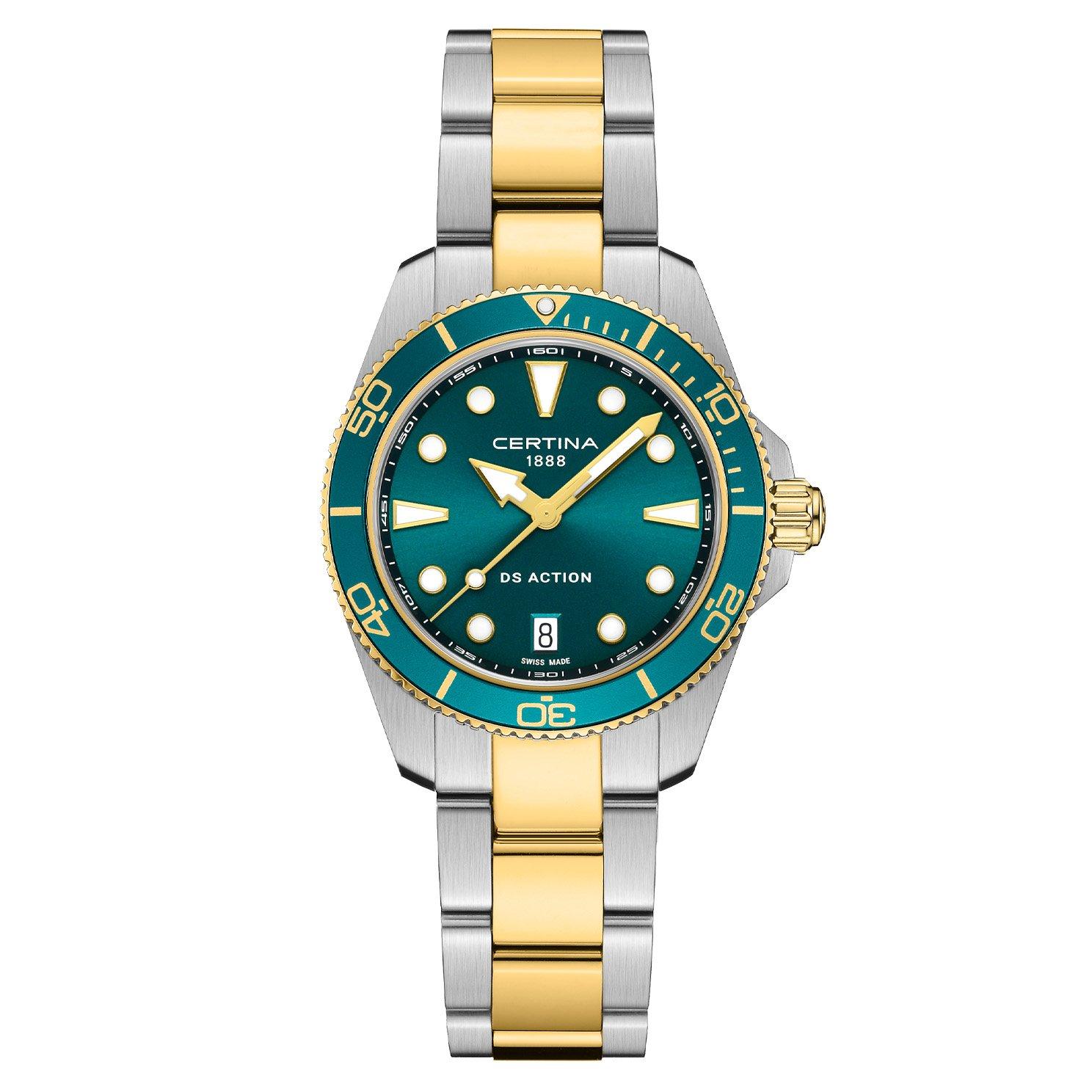 Certina DS Action 34.5mm Yellow Gold Plated Watch