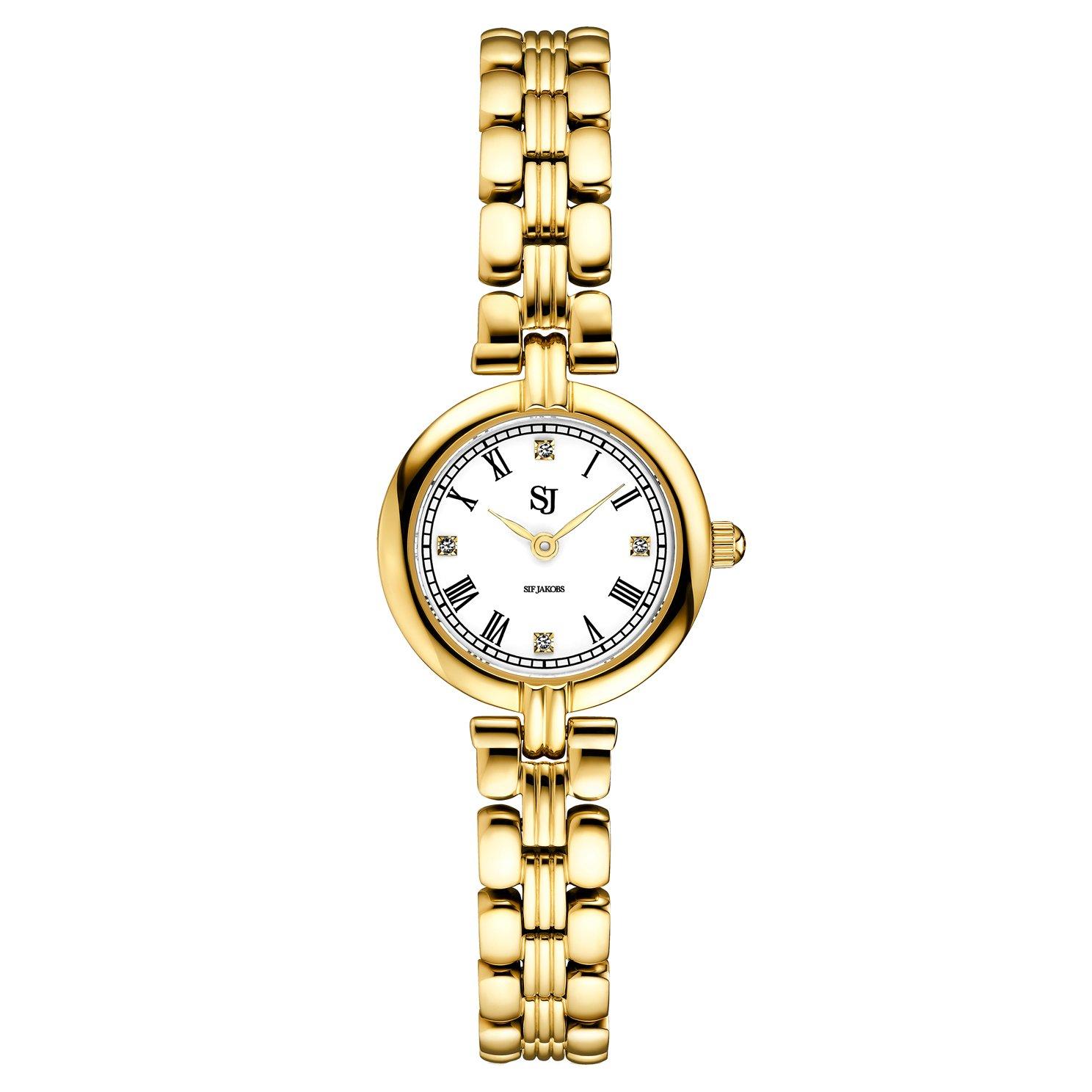 Sif Jakobs Isabella 25mm 18ct Yellow Gold Plated Cubic Zirconia Ladies Watch