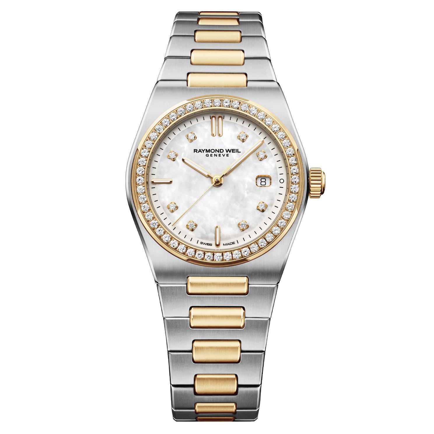 RAYMOND WEIL A.R.T 30mm Stainless Steel and Yellow Gold PVD Mother of Pearl Ladies Watch