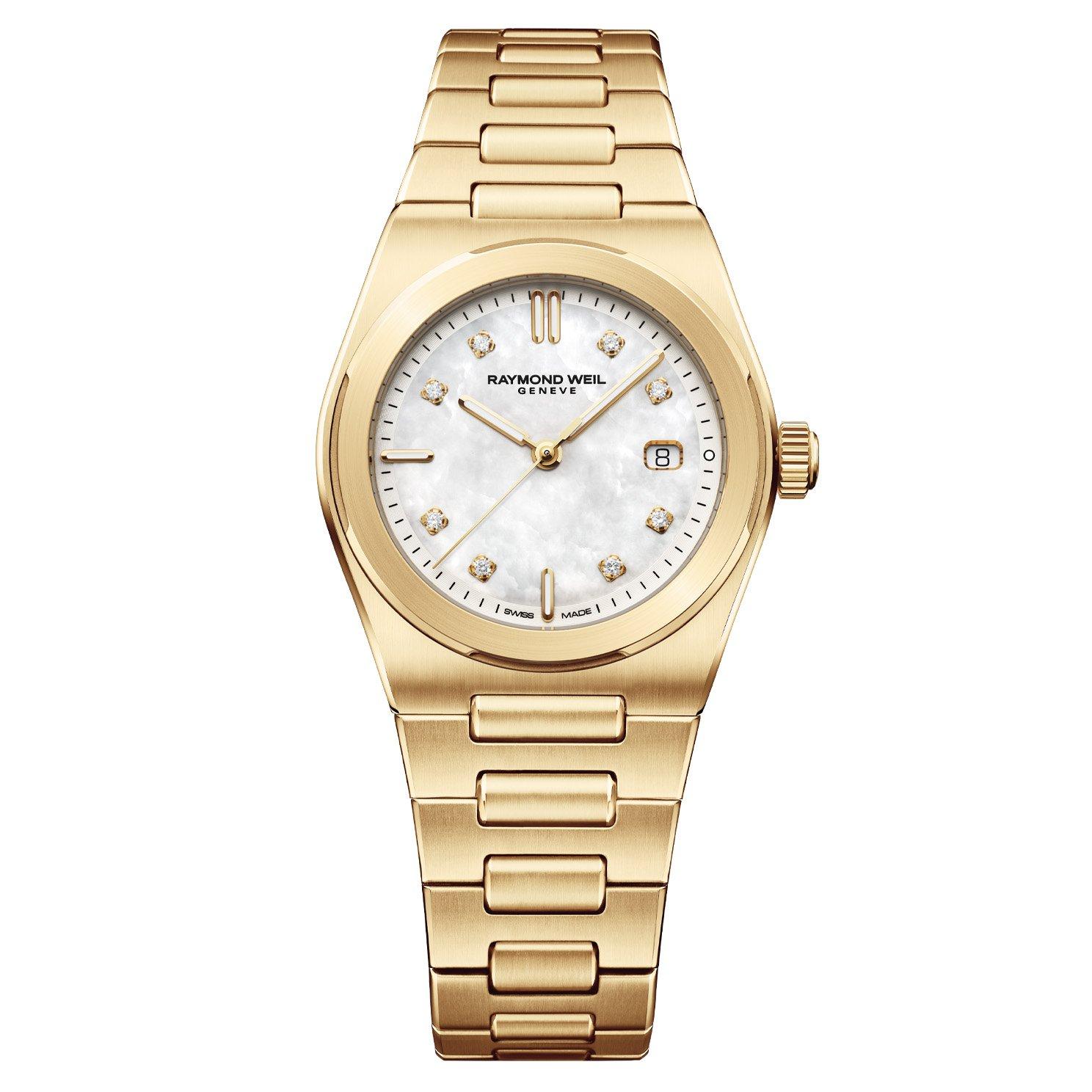 RAYMOND WEIL A.R.T 30mm Yellow Gold PVD Mother of Pearl Ladies Watch