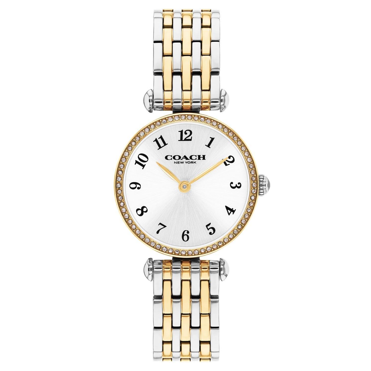 Coach Cary 26mm Stainless Steel and Yellow Gold Tone Ladies Watch and Bracelet Gift Set