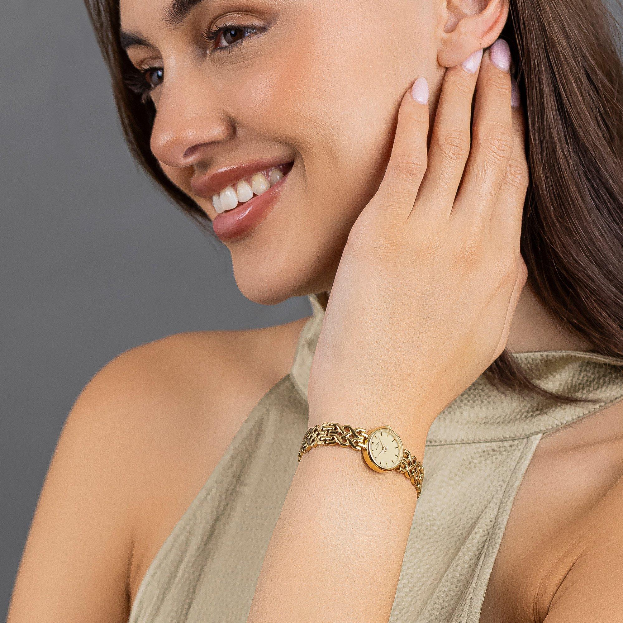 Rotary 1895 21.2mm Yellow Gold Plated Ladies Watch