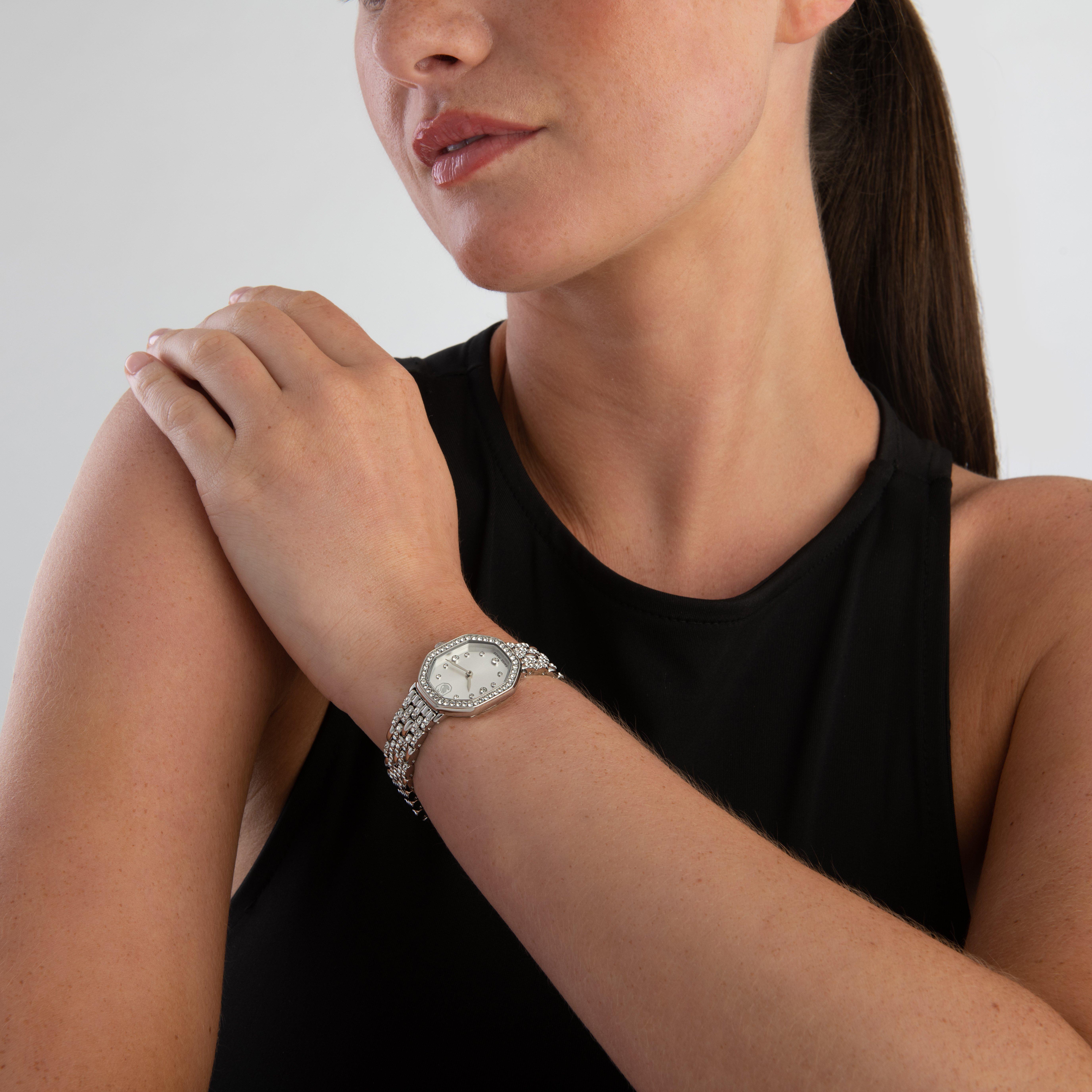Swarovski Dextera Octagon 31mm Stainless Steel Crystal Ladies Watch