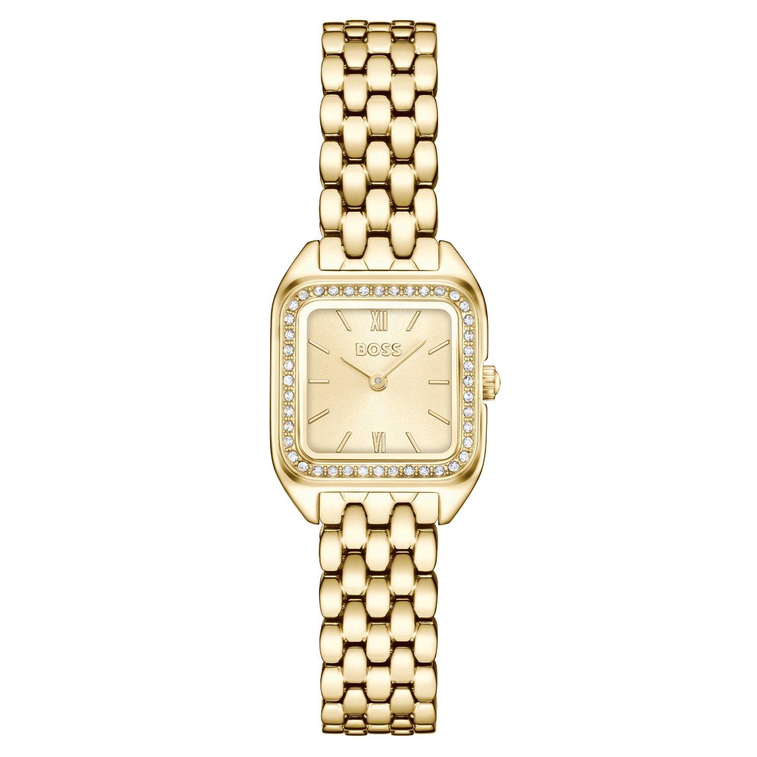 BOSS Mae Petite 22mm Yellow Gold Tone Crystal Ladies Watch