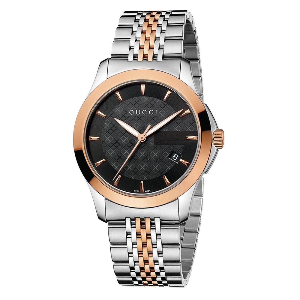Gucci G-Timeless Rose Gold Plated Watch YA126410 | 38 Black Dial | Beaverbrooks