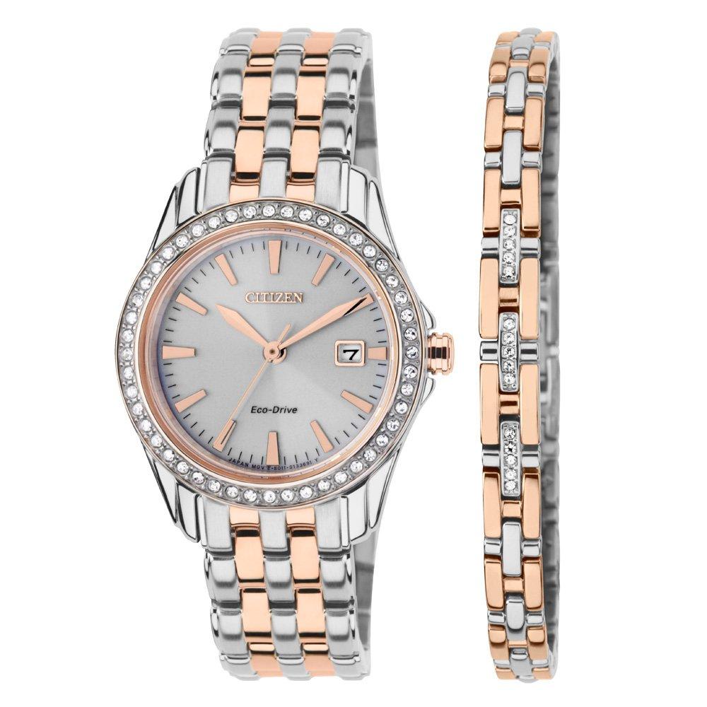 Citizen rose gold 2025 watch and bracelet set