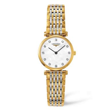 Longines La Grande Classique Gold Plated and Stainless Steel Diamond Ladies Watch
