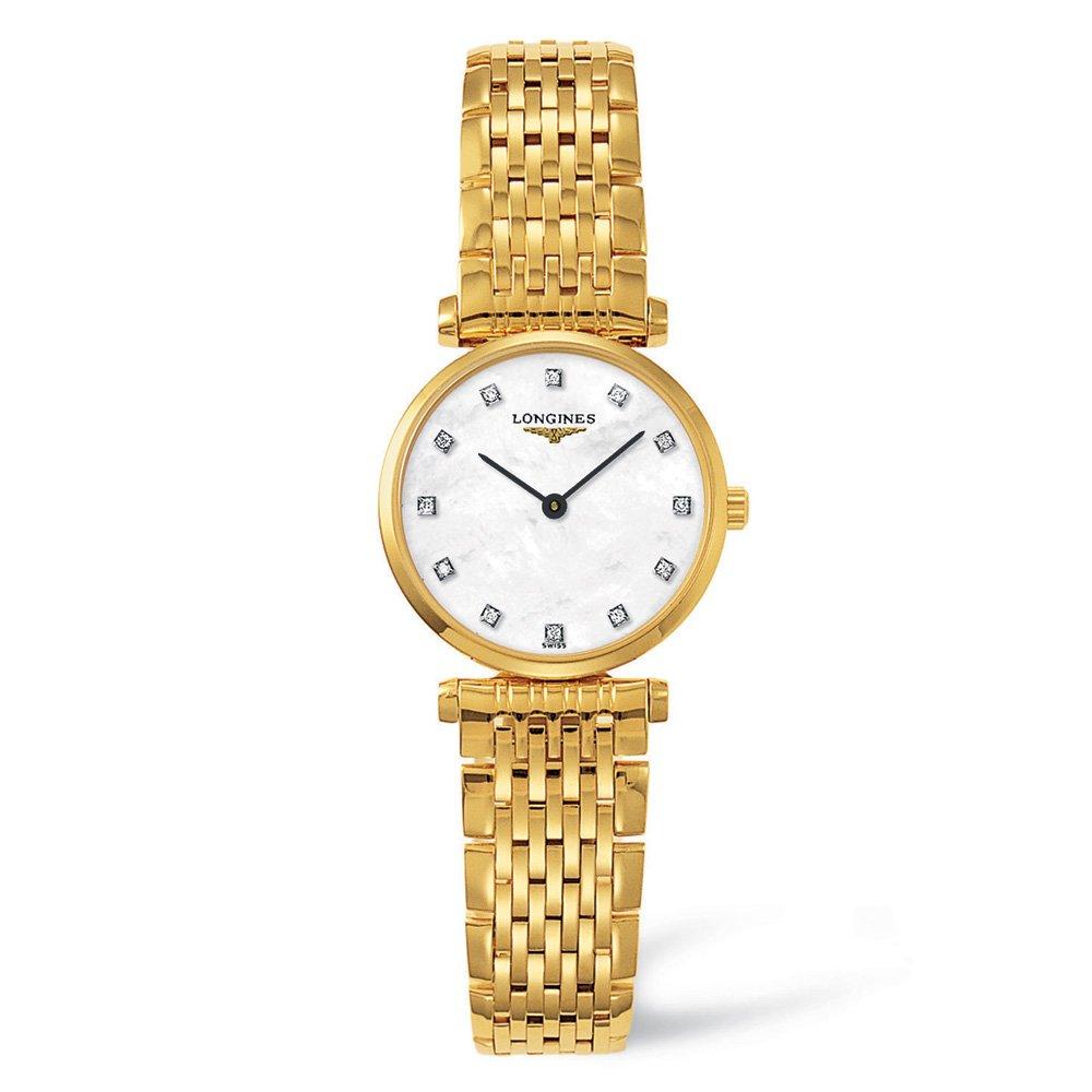 Longines gold watch with diamonds best sale