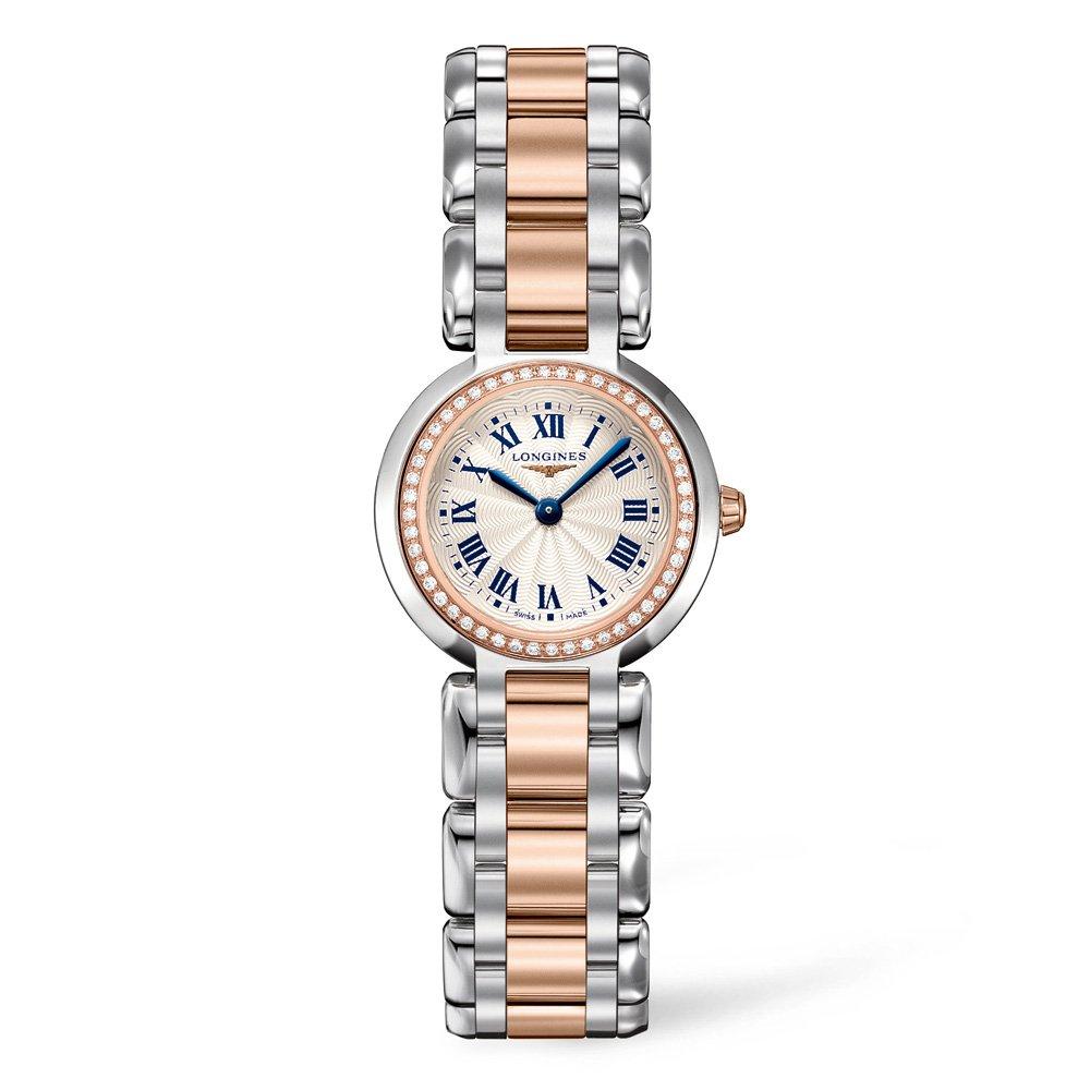 Longines Primaluna Rose Gold Plated and Stainless Steel Diamond Ladies Watch