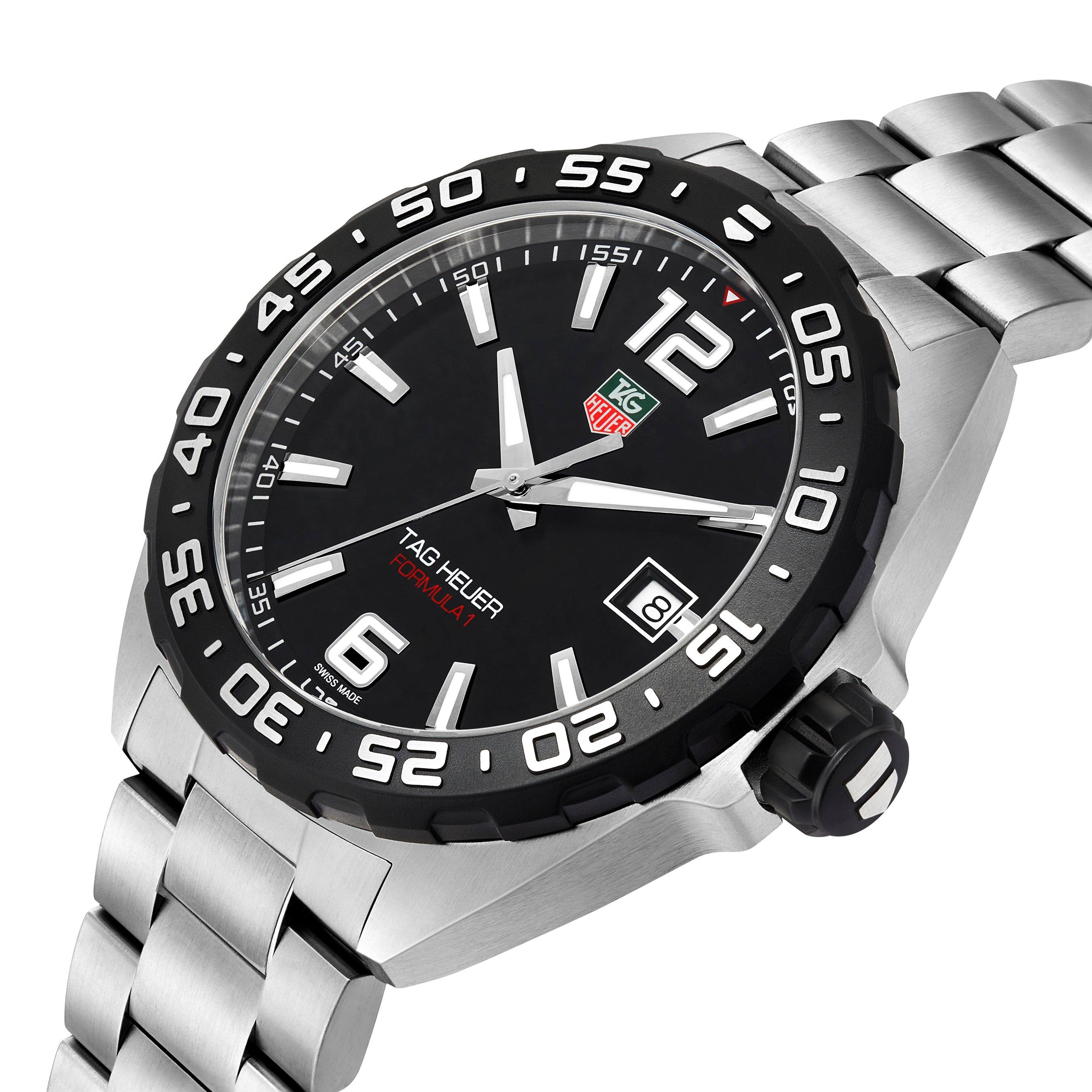 Tag heuer formula 1 black dial men's clearance watch