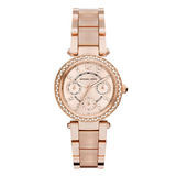 Michael Kors Parker Rose Gold Tone and Acrylic Chronograph Ladies Watch