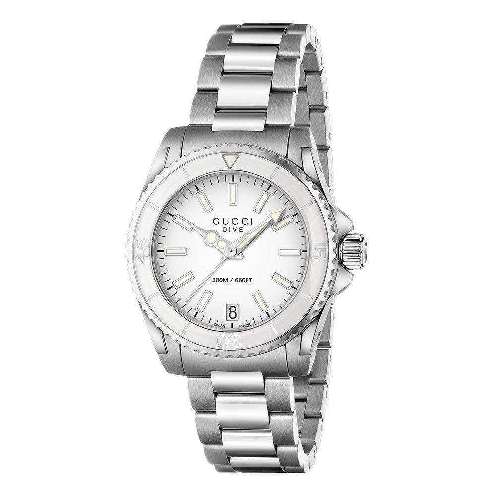 Gucci Dive Ladies Watch YA136402 | 32 mm, White Dial | Beaverbrooks