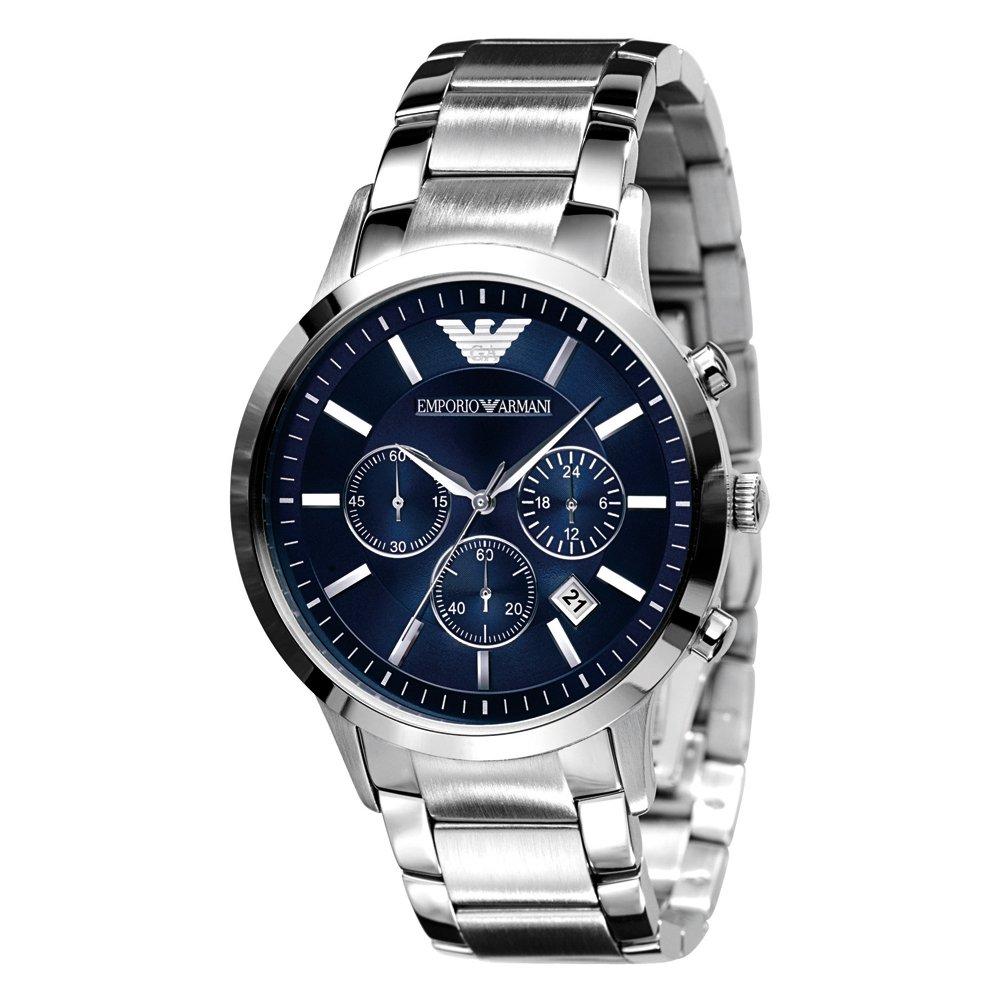 Emporio Armani Chronograph Men's Watch AR2448 | 43 mm, Blue Dial |  Beaverbrooks