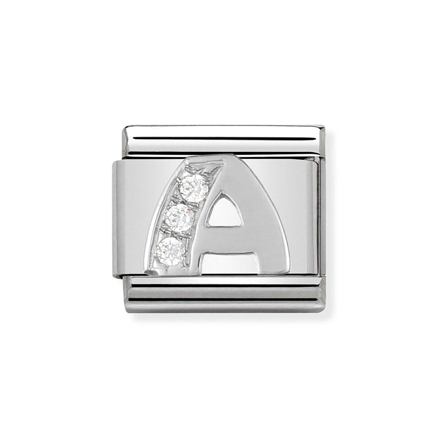 Nomination Composable Stainless Steel Cubic Zirconia Initial A Charm