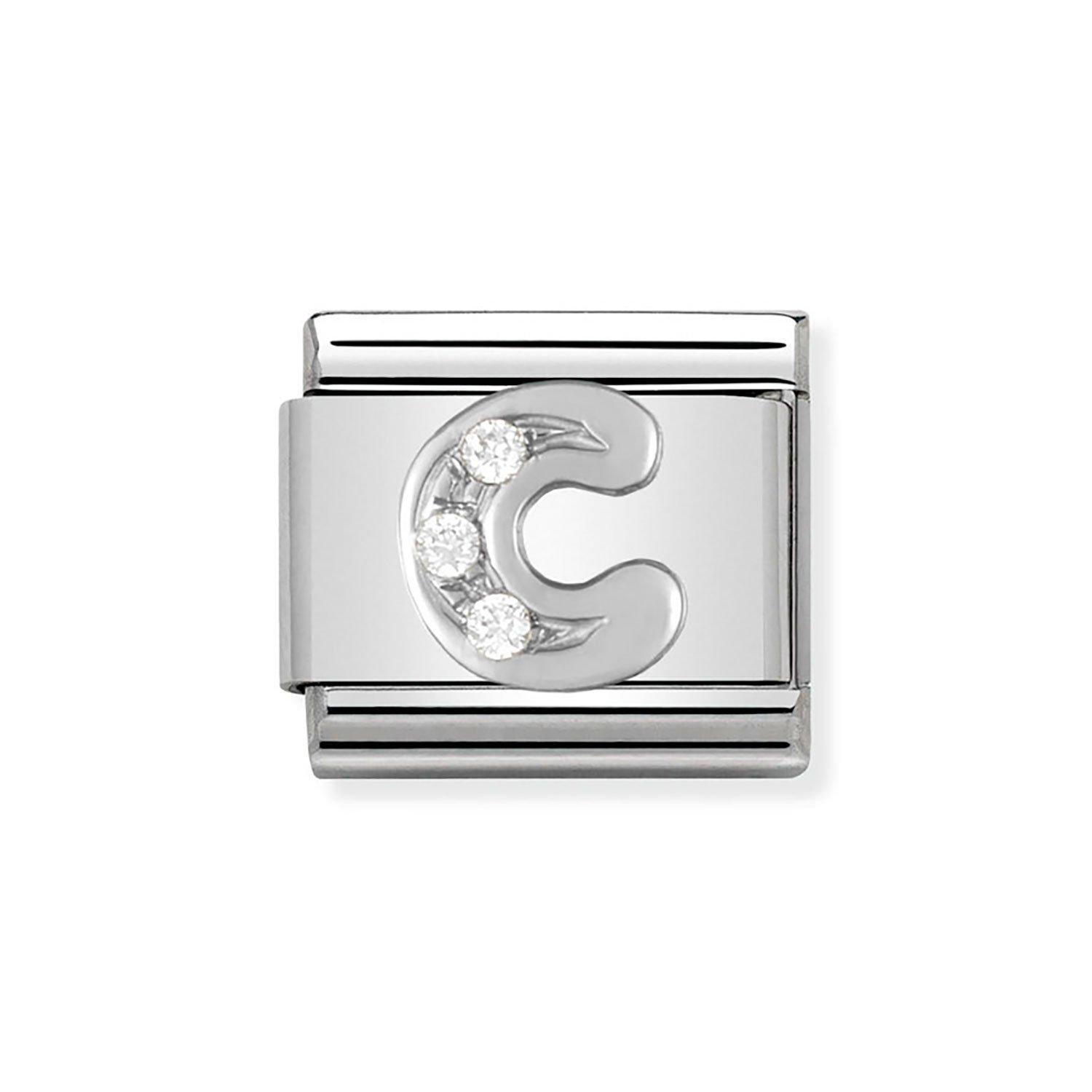 Nomination Composable Stainless Steel Cubic Zirconia Initial C Charm