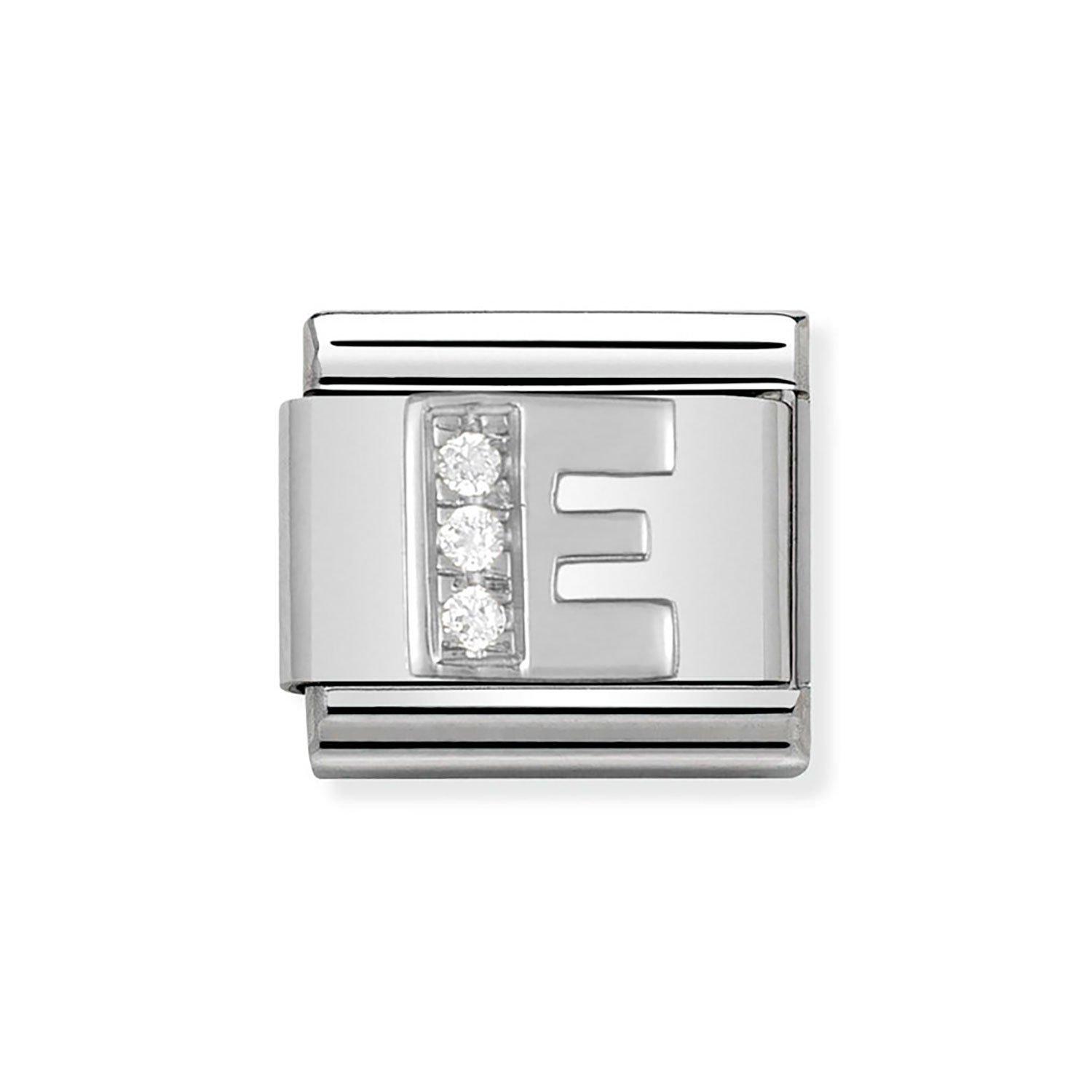 Nomination Composable Stainless Steel Cubic Zirconia Initial E Charm