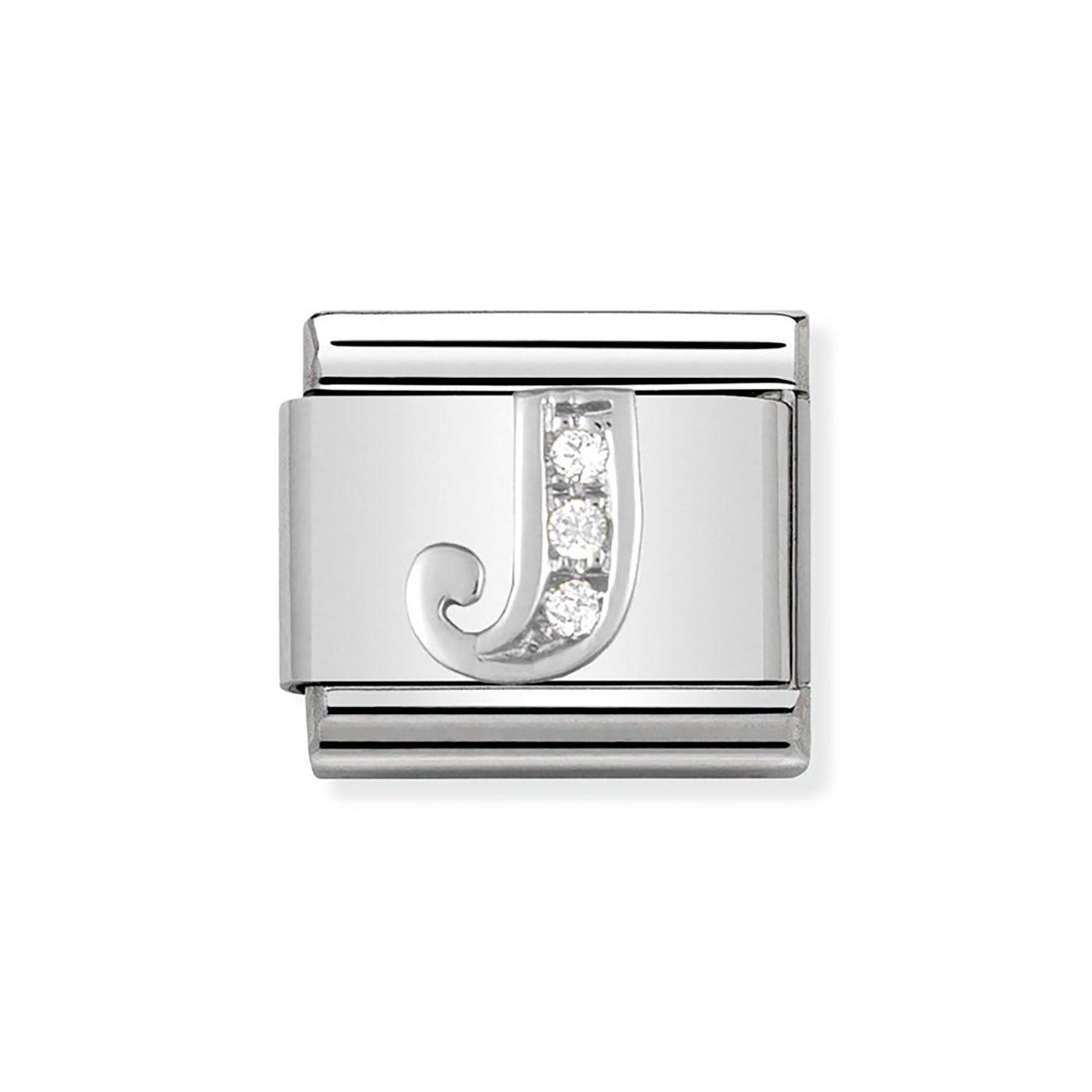 Nomination Composable Stainless Steel Cubic Zirconia Initial J Charm