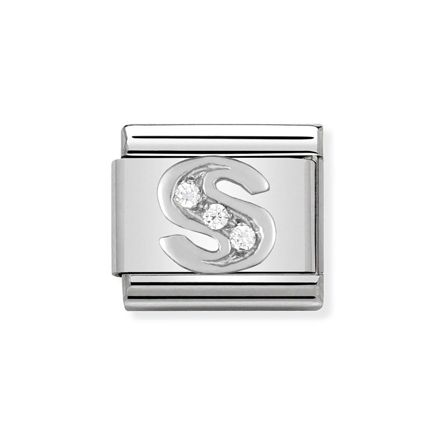 Nomination Composable Stainless Steel Cubic Zirconia Initial S Charm