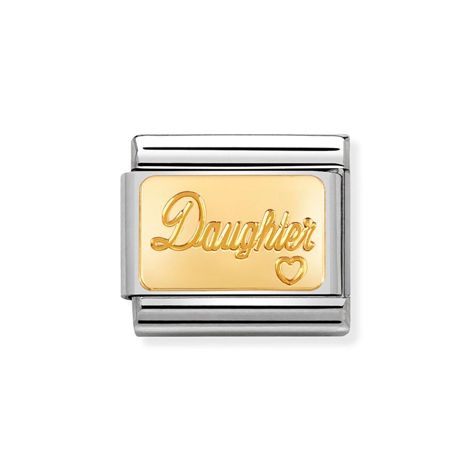 Nomination Composable Stainless Steel and Yellow Gold Plated Daughter Charm