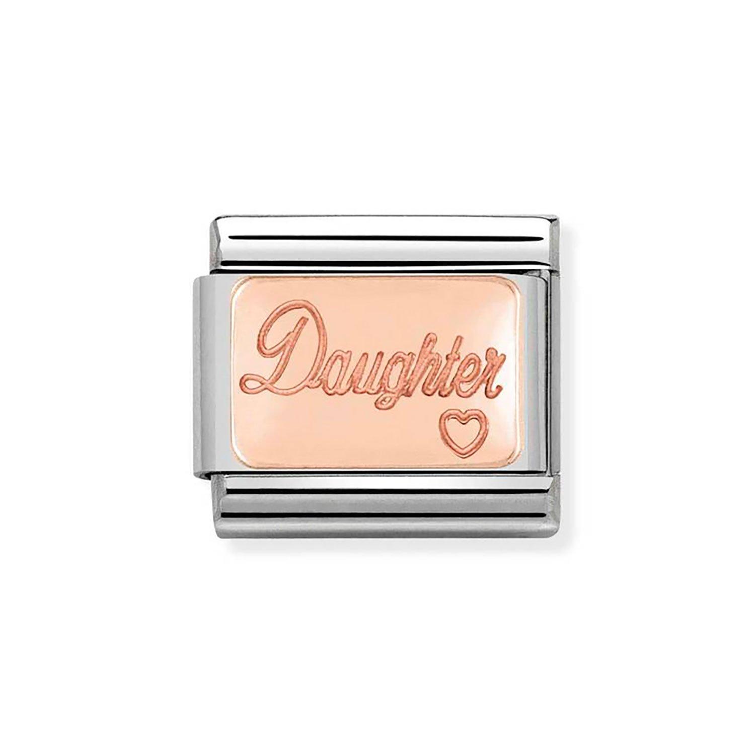 Nomination Composable Stainless Steel and Rose Gold Plated Daughter Charm