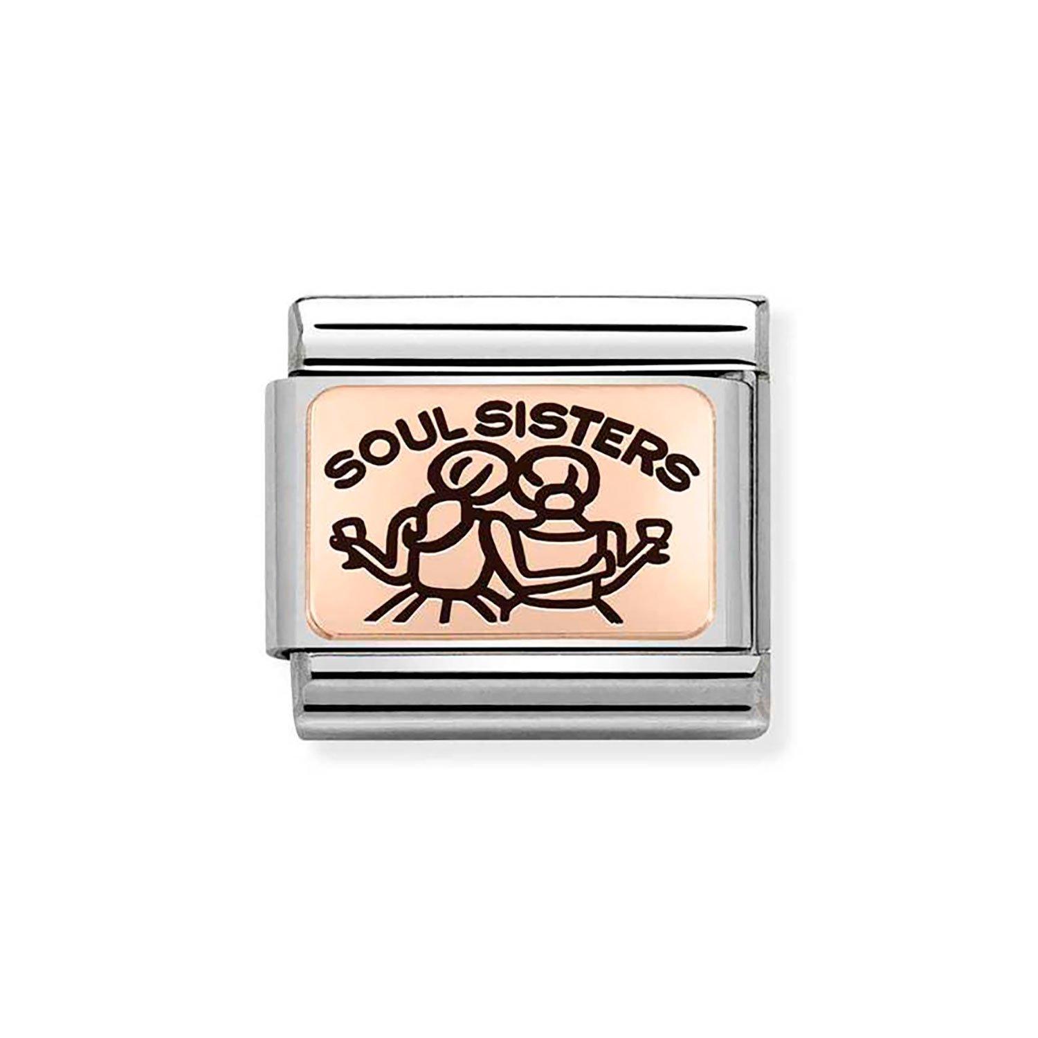 Nomination Composable Stainless Steel and Rose Gold Plated Soul Sisters Charm