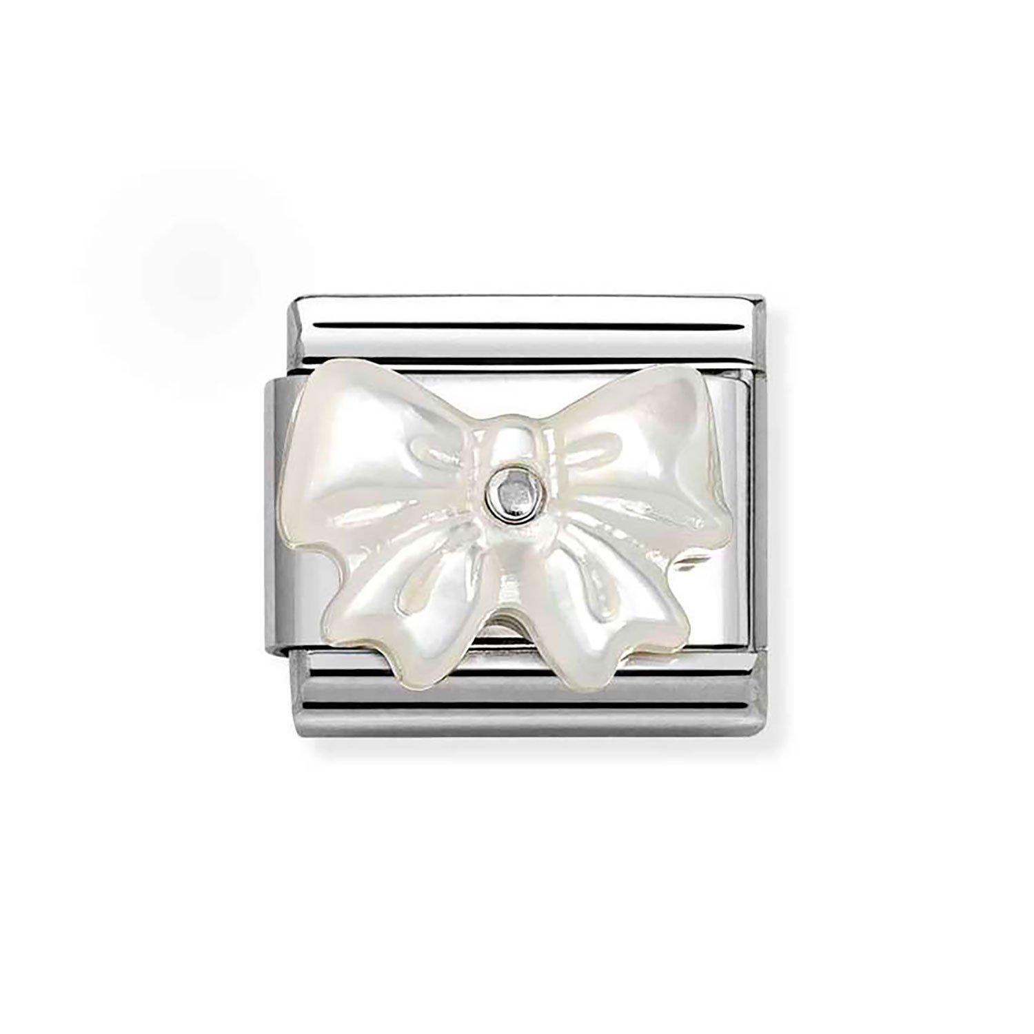 Nomination Composable Stainless Steel Mother of Pearl Bow Charm