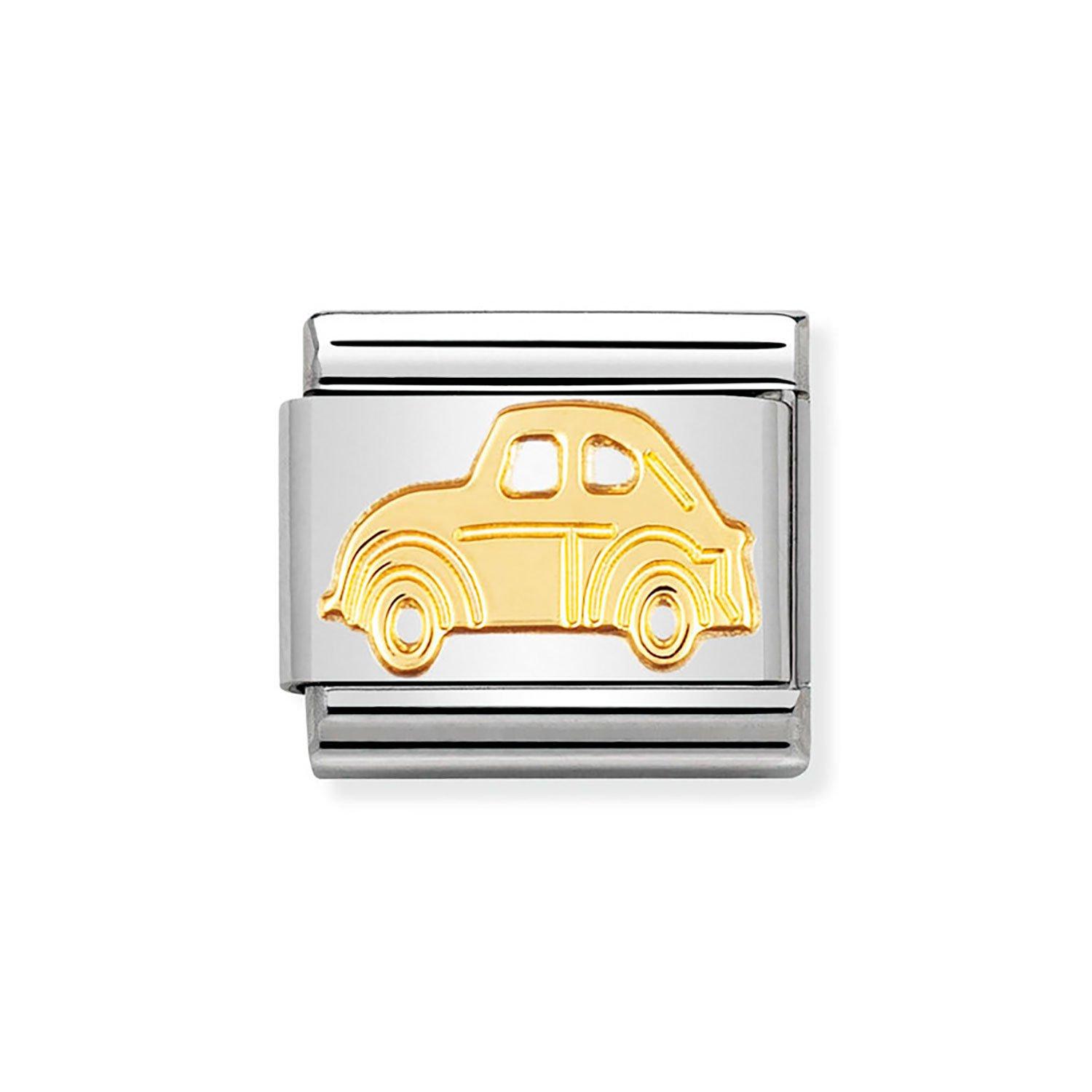 Nomination Composable Stainless Steel and Yellow Gold Plated Car Charm