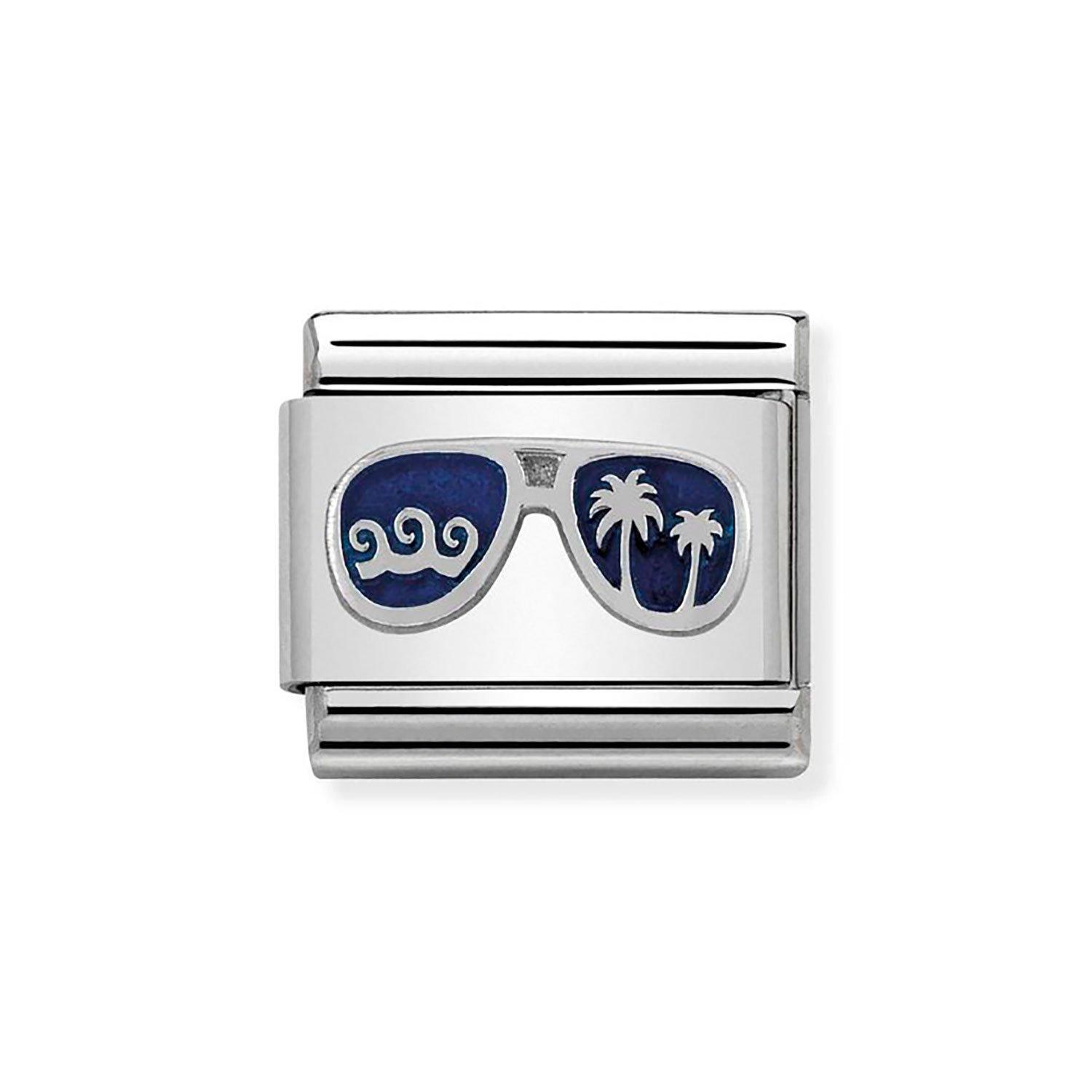 Nomination Composable Classic Stainless Steel Blue Miami Sunglasses Charm