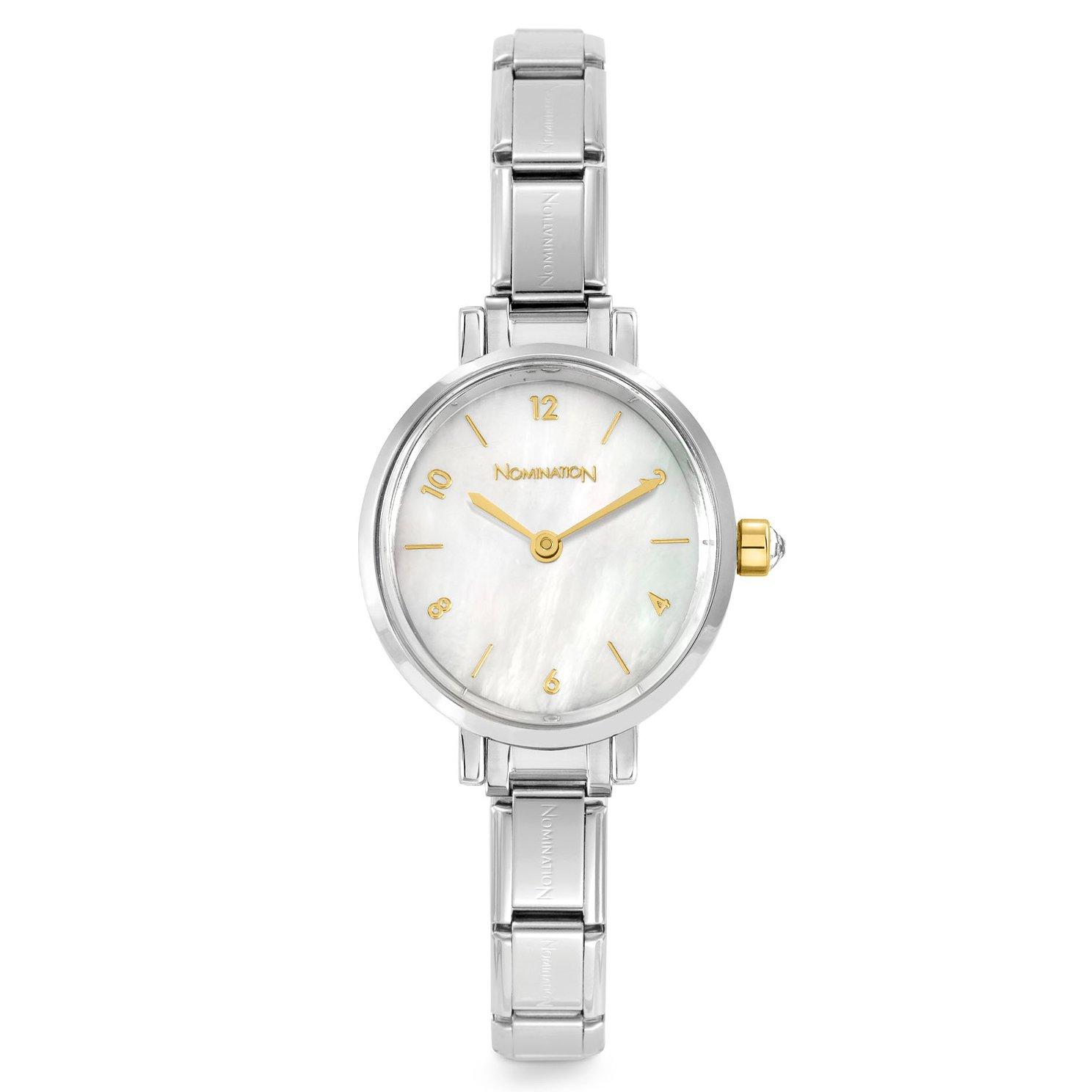 Nomination Time 26mm Yellow Gold PVD Mother of Pearl Watch