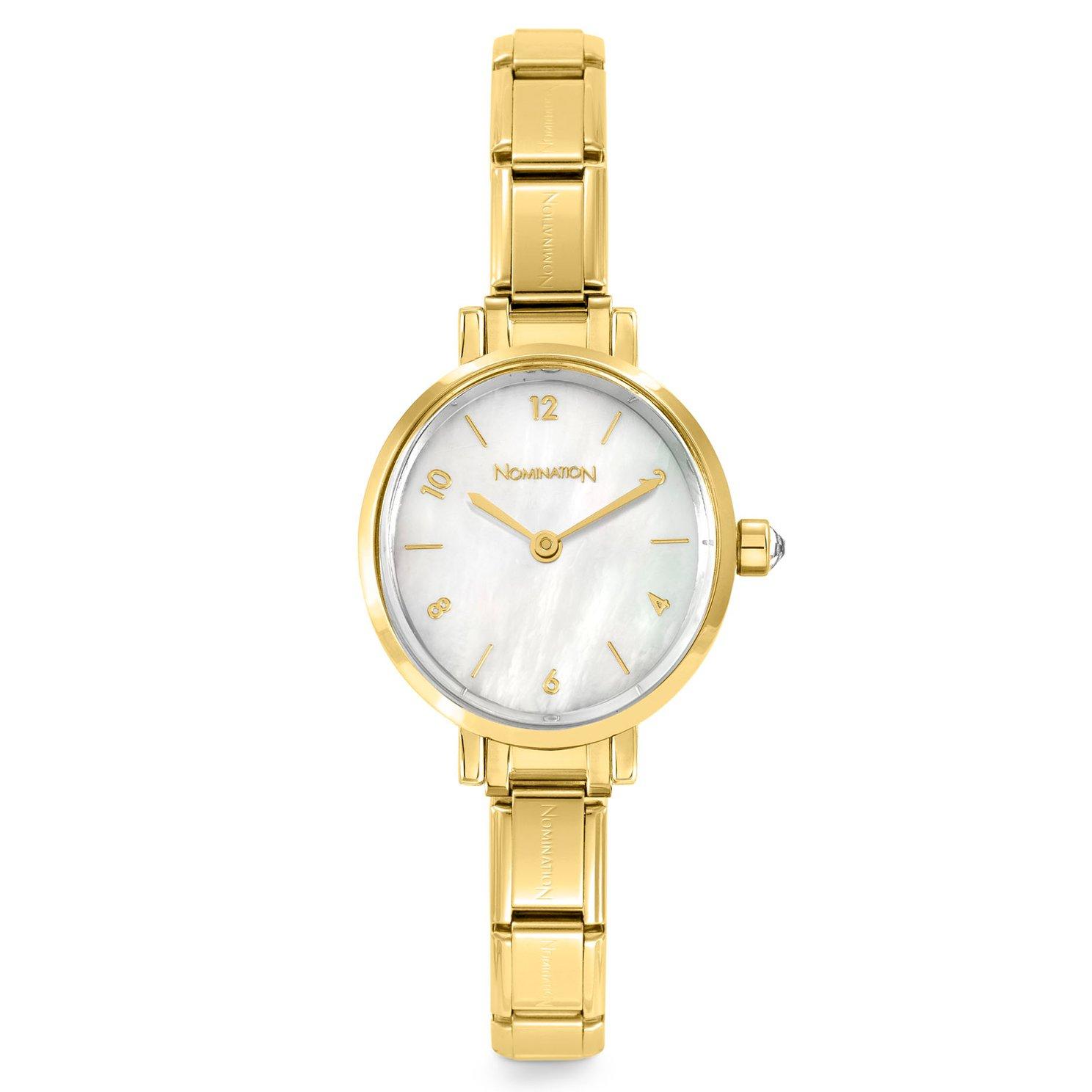 Nomination Time 26mm Yellow Gold PVD Mother of Pearl Watch