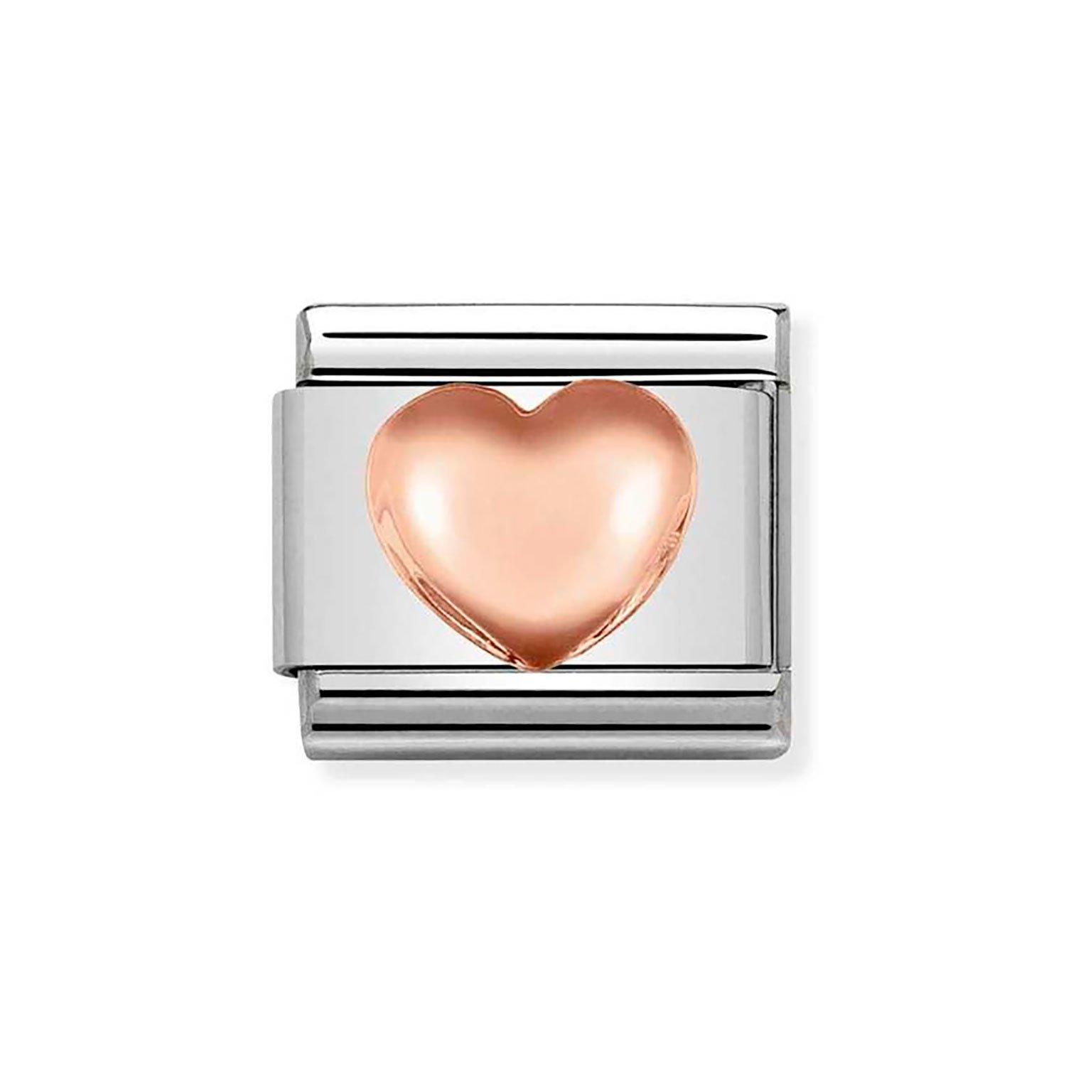 Nomination Composable Stainless Steel and Rose Gold Plated Heart Charm