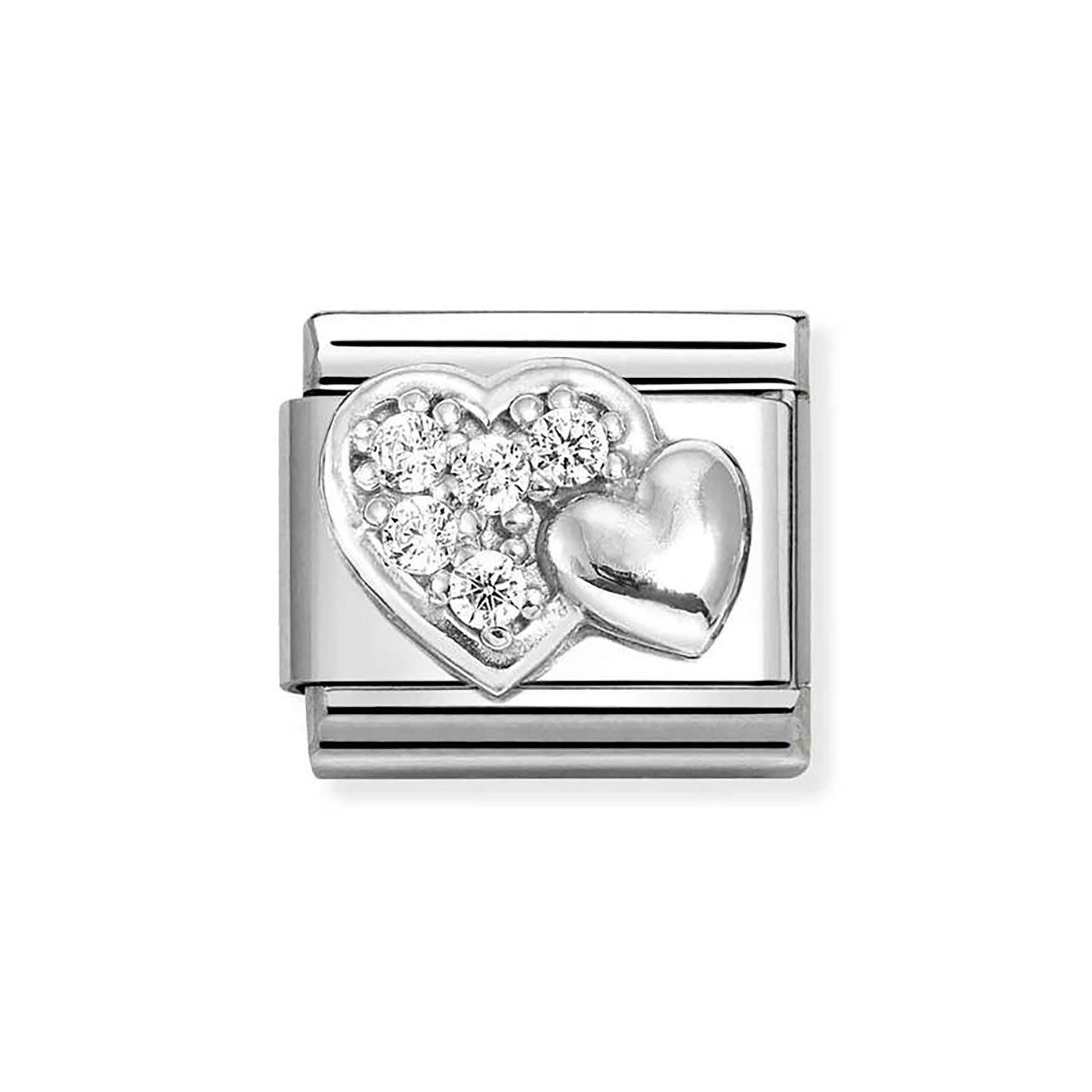 Nomination Composable Stainless Steel Cubic Zirconia Hearts Charm