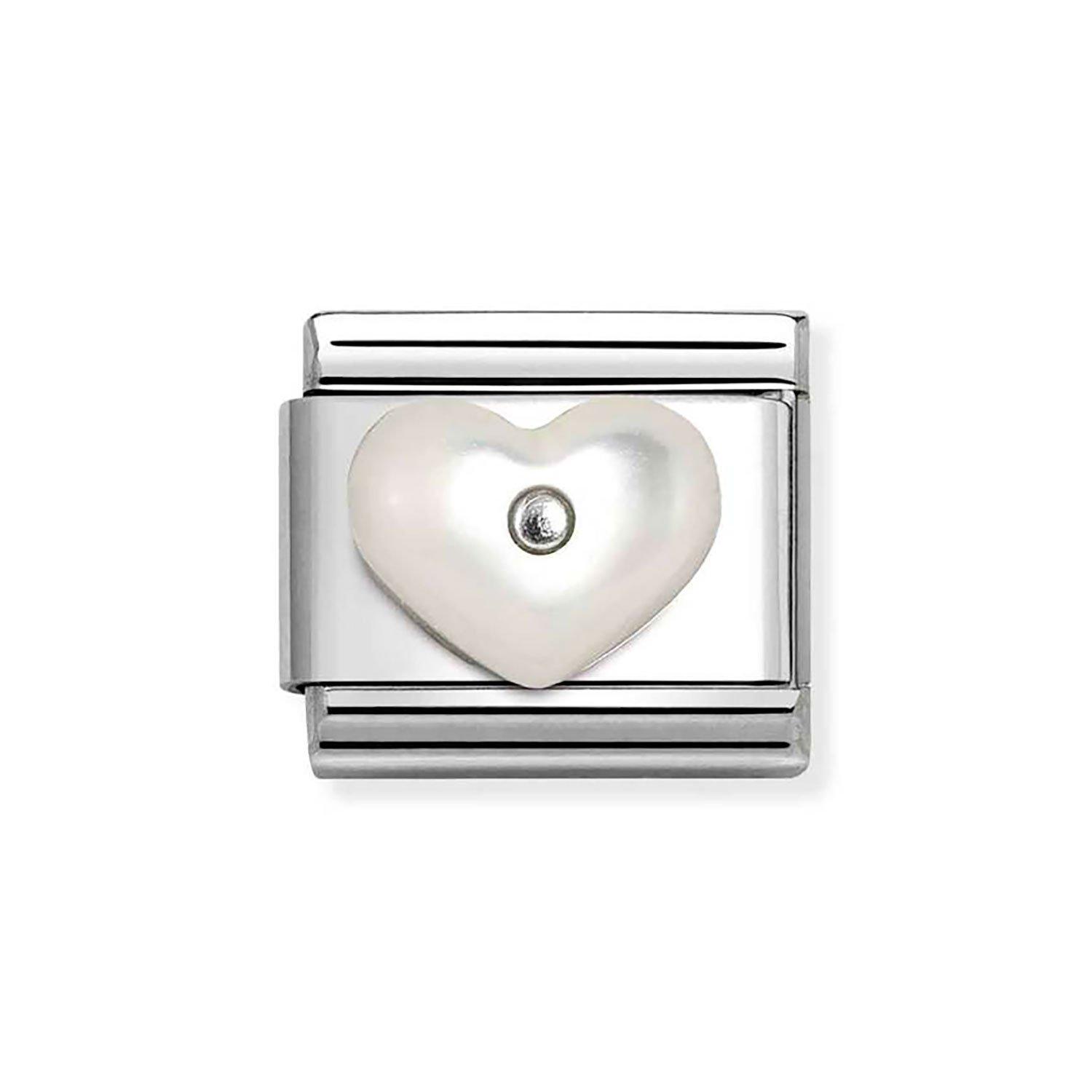 Nomination Composable Stainless Steel Mother of Pearl Heart Charm