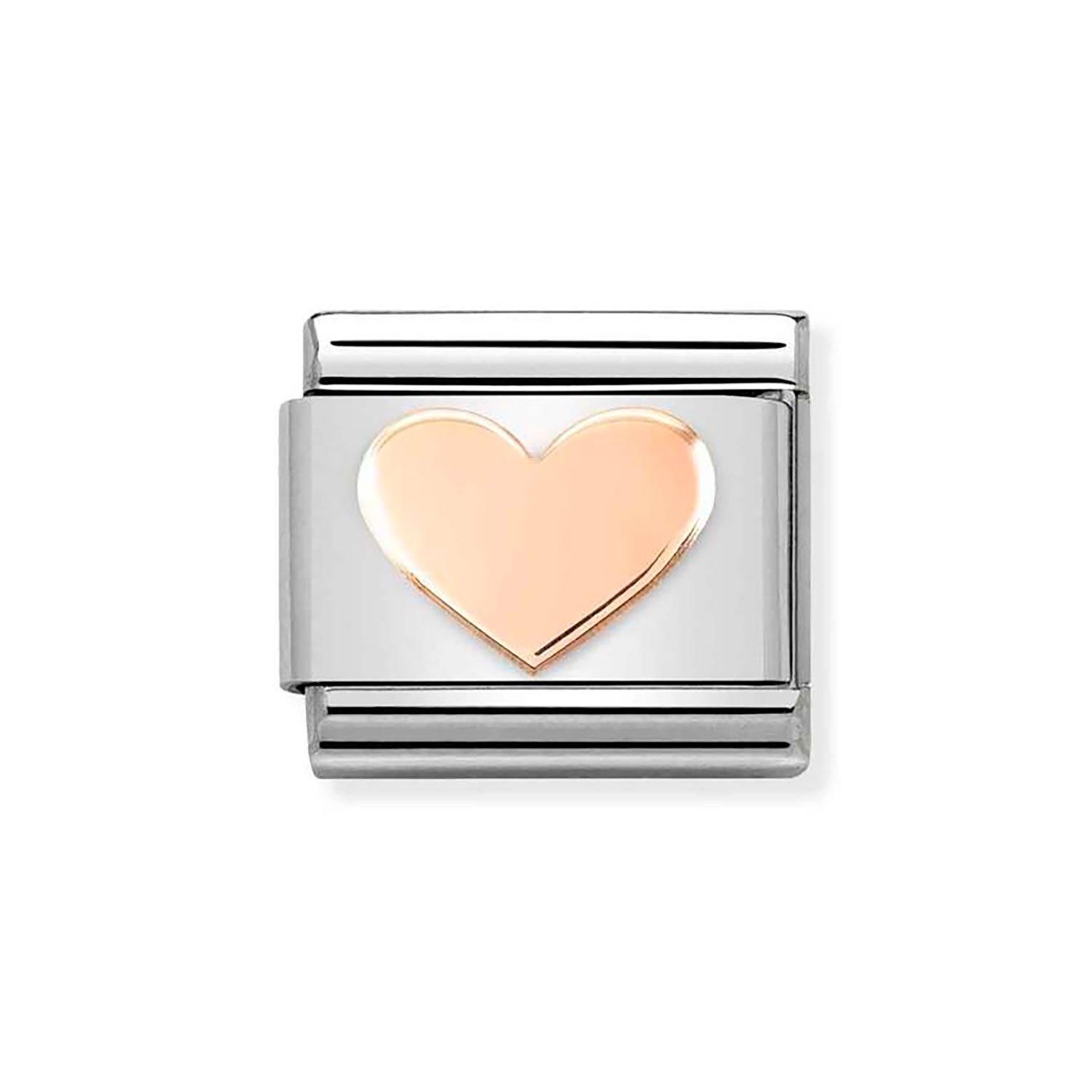Nomination Composable Stainless Steel and Rose Gold Plated Heart Charm