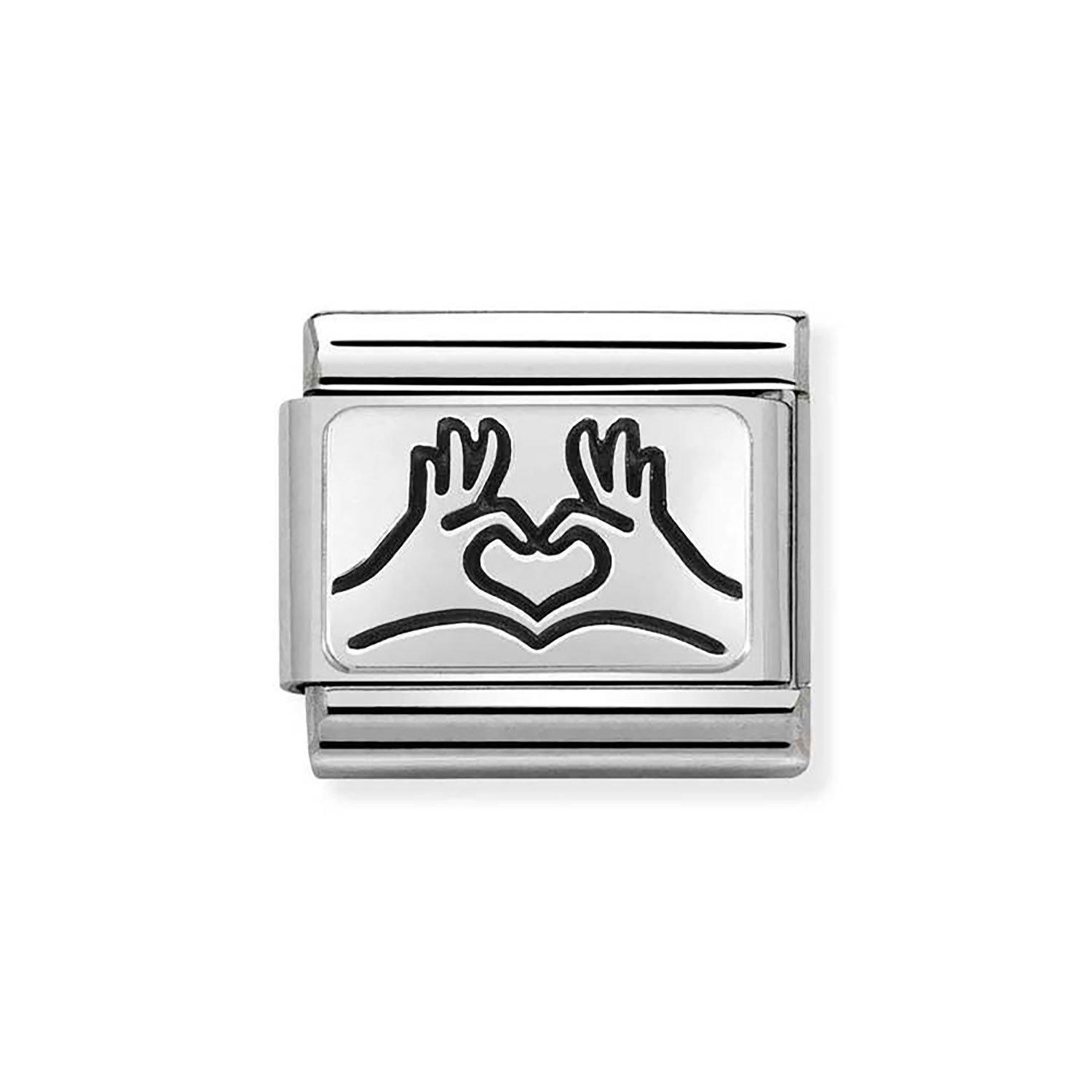 Nomination Composable Stainless Steel Heart Hands Charm