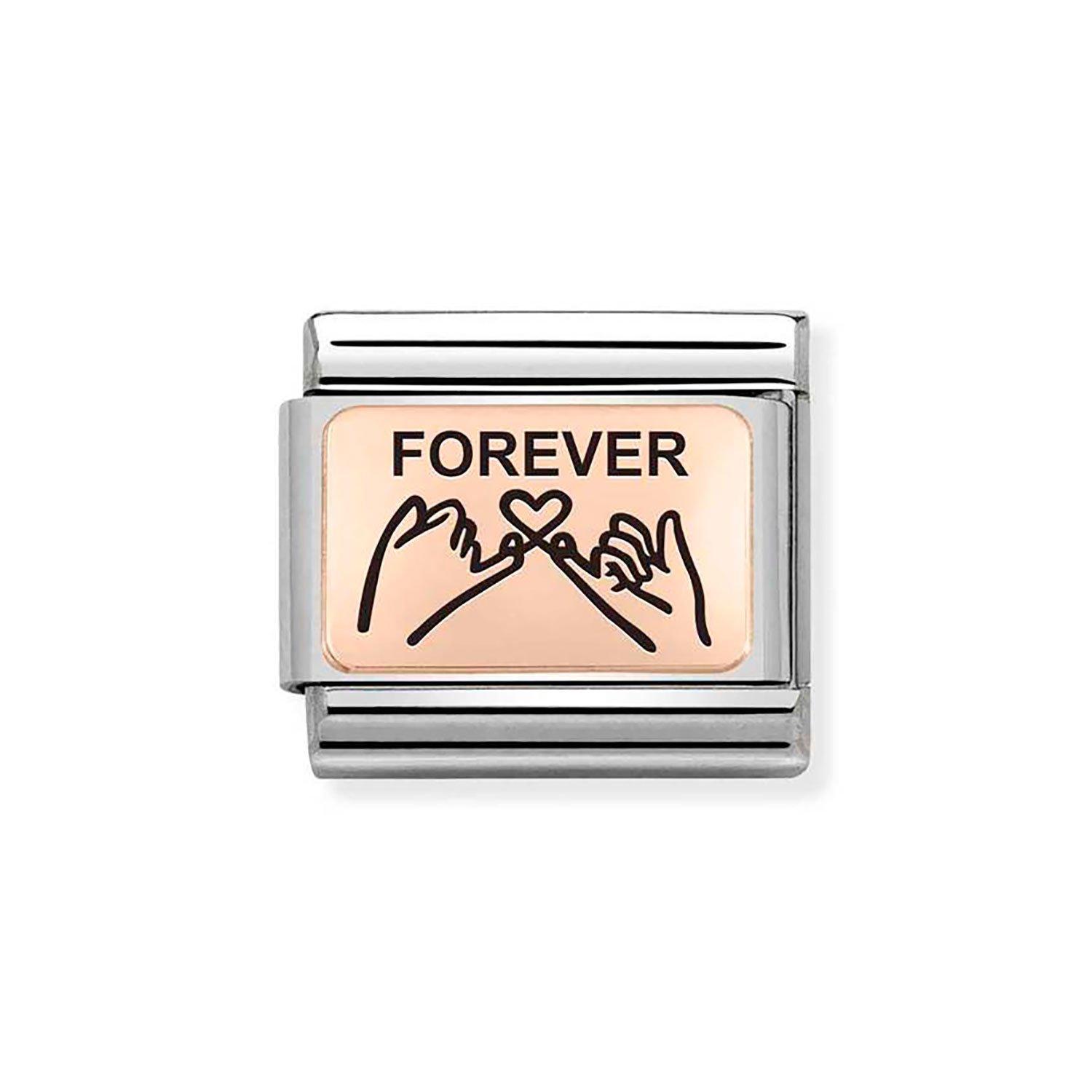 Nomination Composable Stainless Steel and Rose Gold Plated Forever Pinky Promise Charm